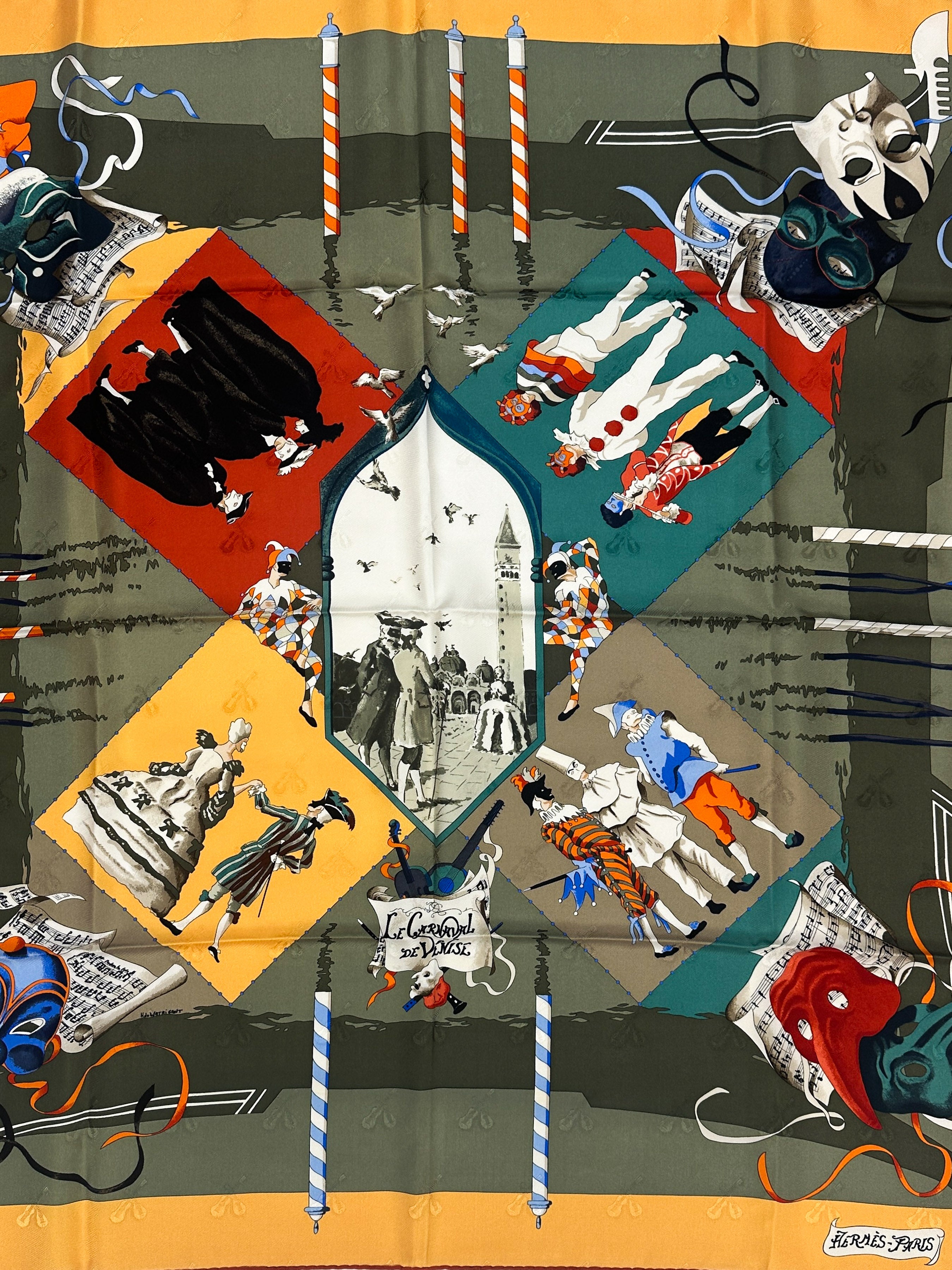 Hermès Le Carnival de Venise First Edition Jacquard 90