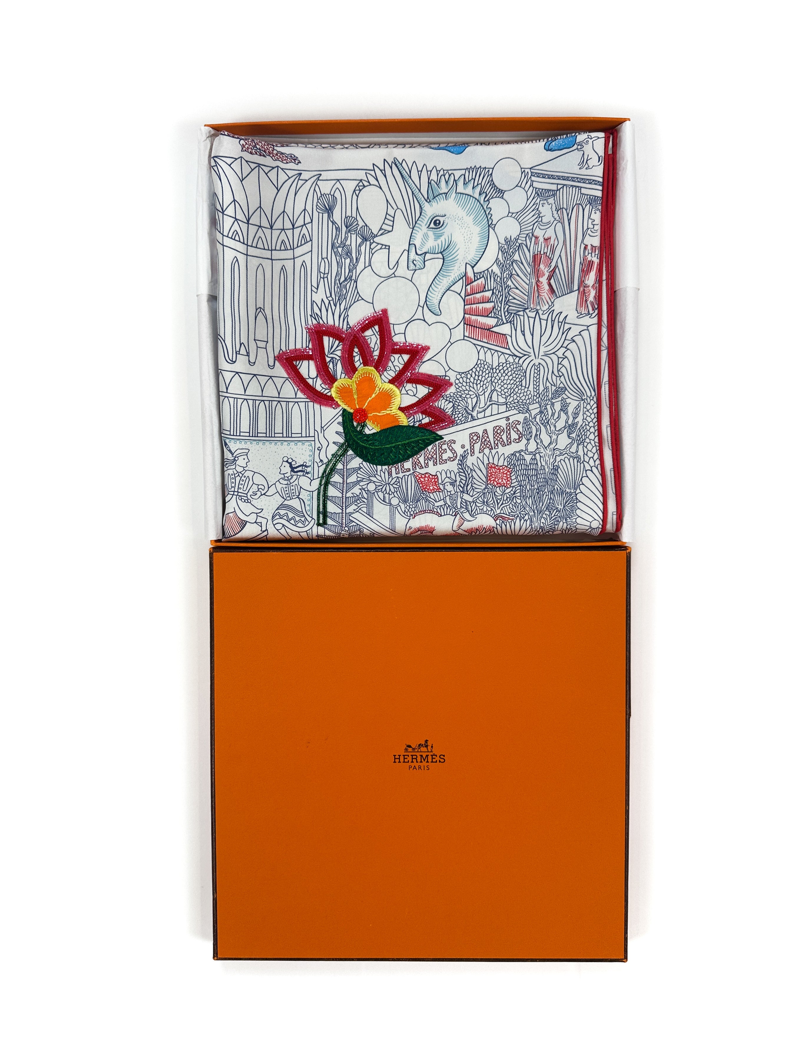 Hermès Animapolis Fleuri Beaded Exceptional 90
