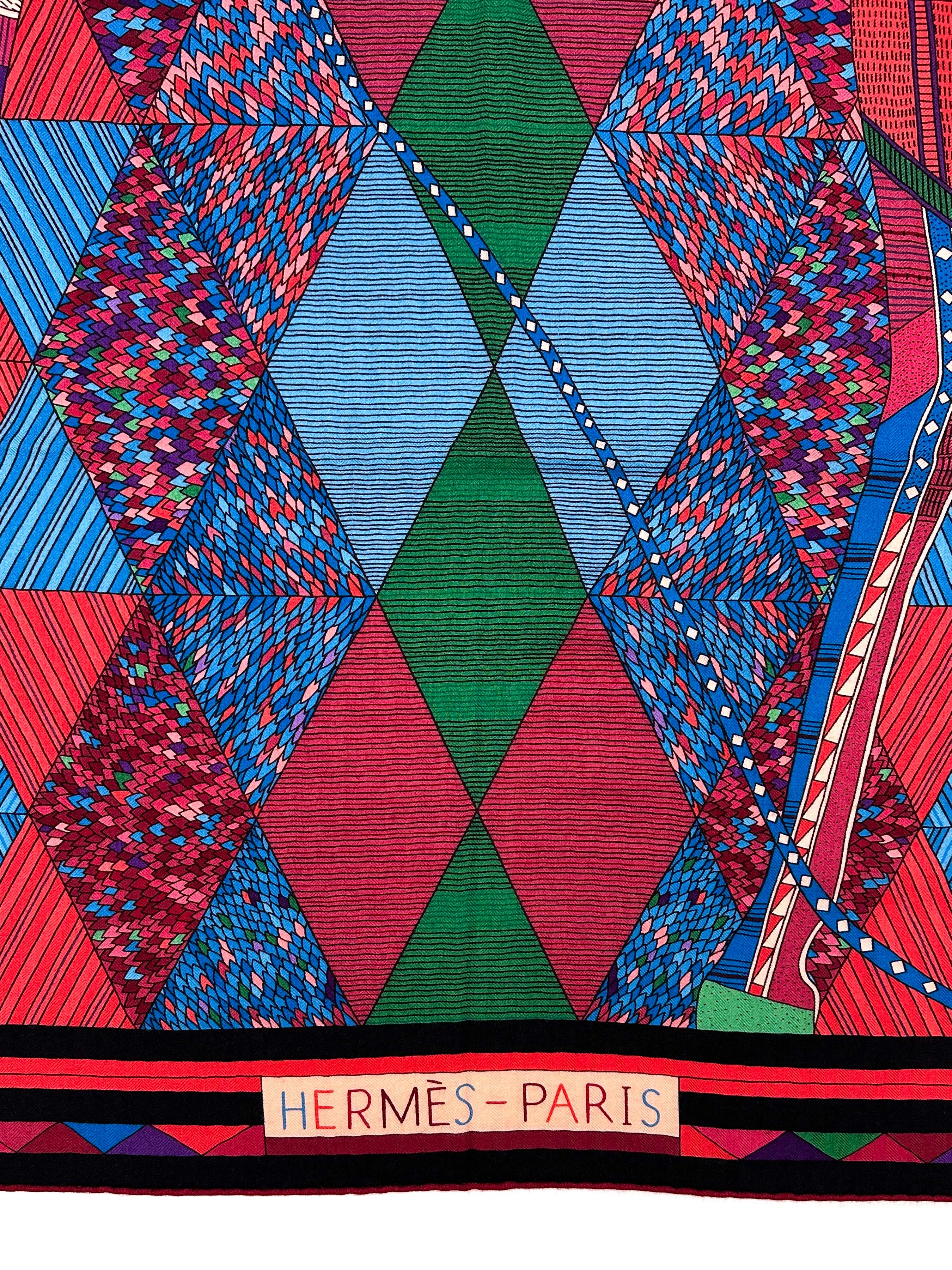 Hermès Patchwork Horse Cashmere Silk 140