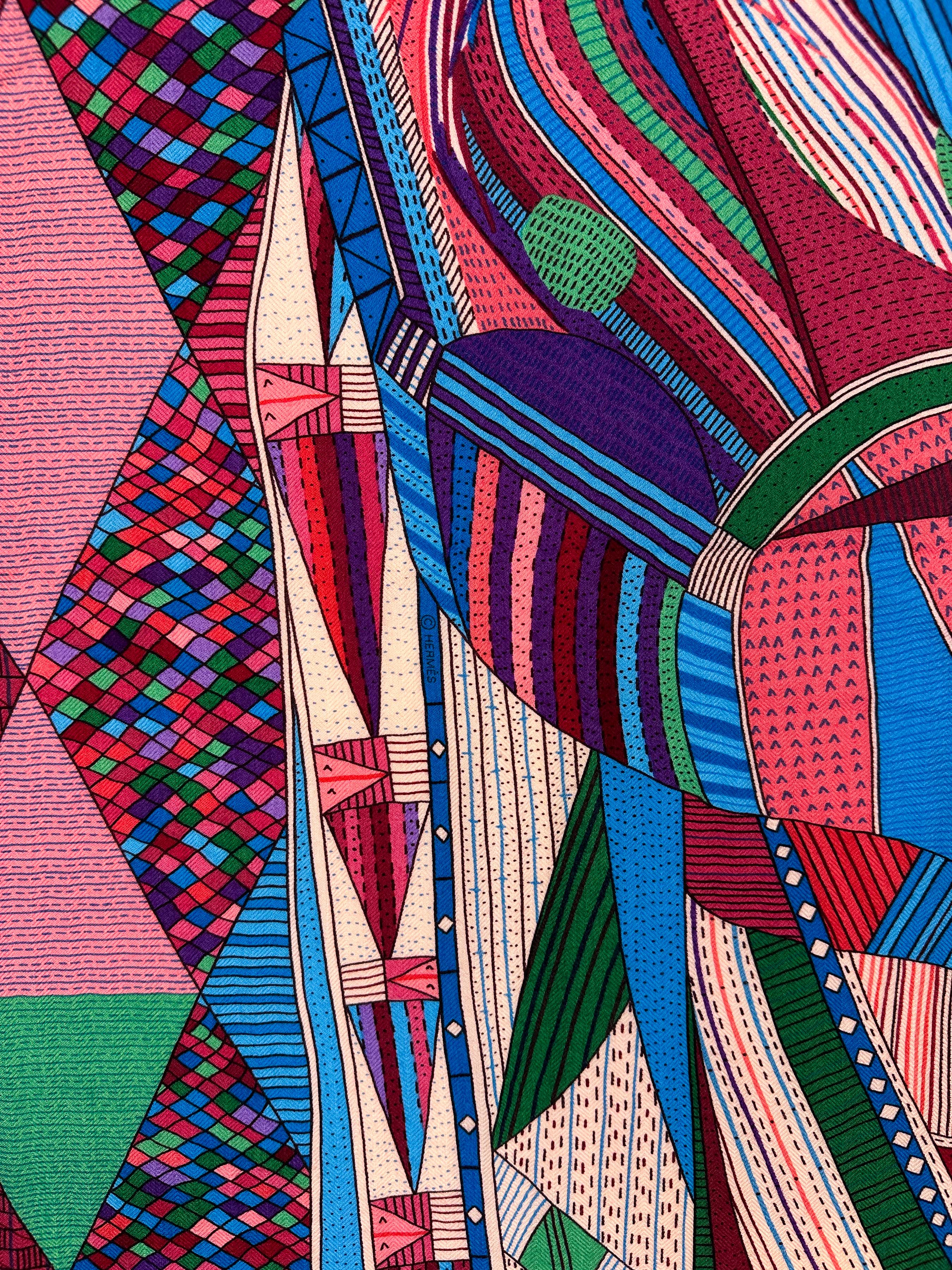 Hermès Patchwork Horse Cashmere Silk 140