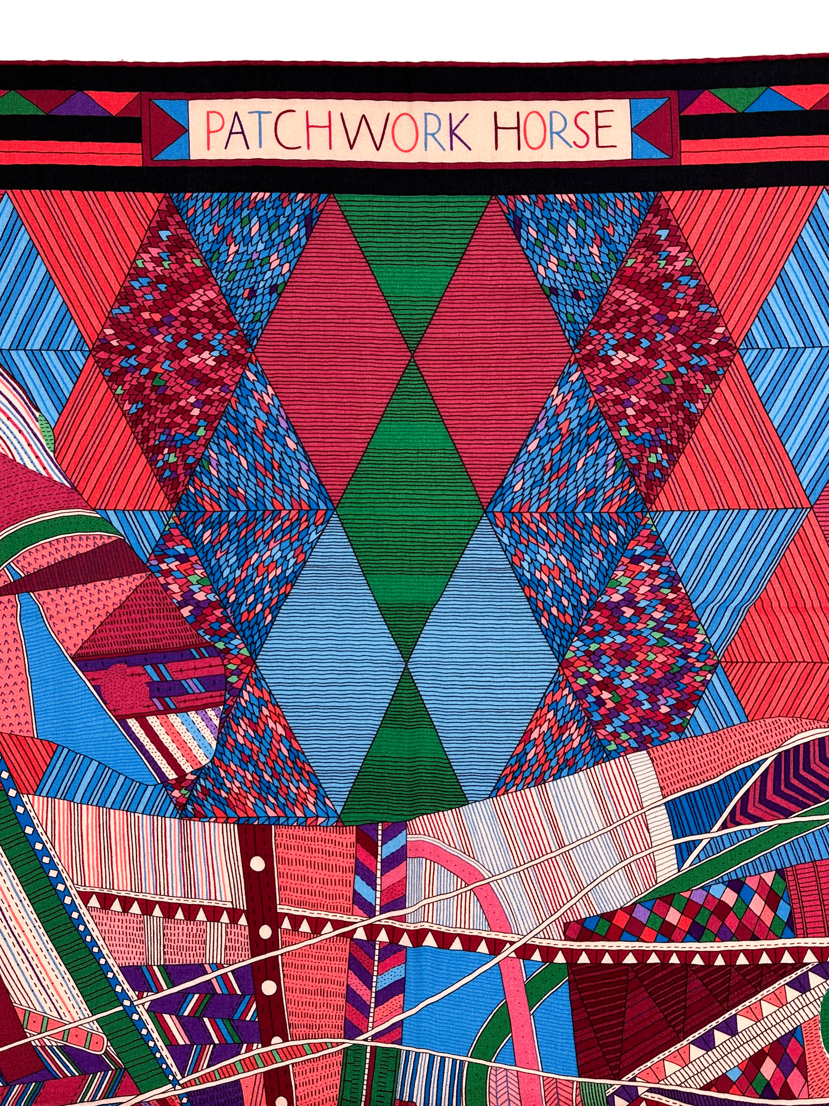 Hermès Patchwork Horse Cashmere Silk 140