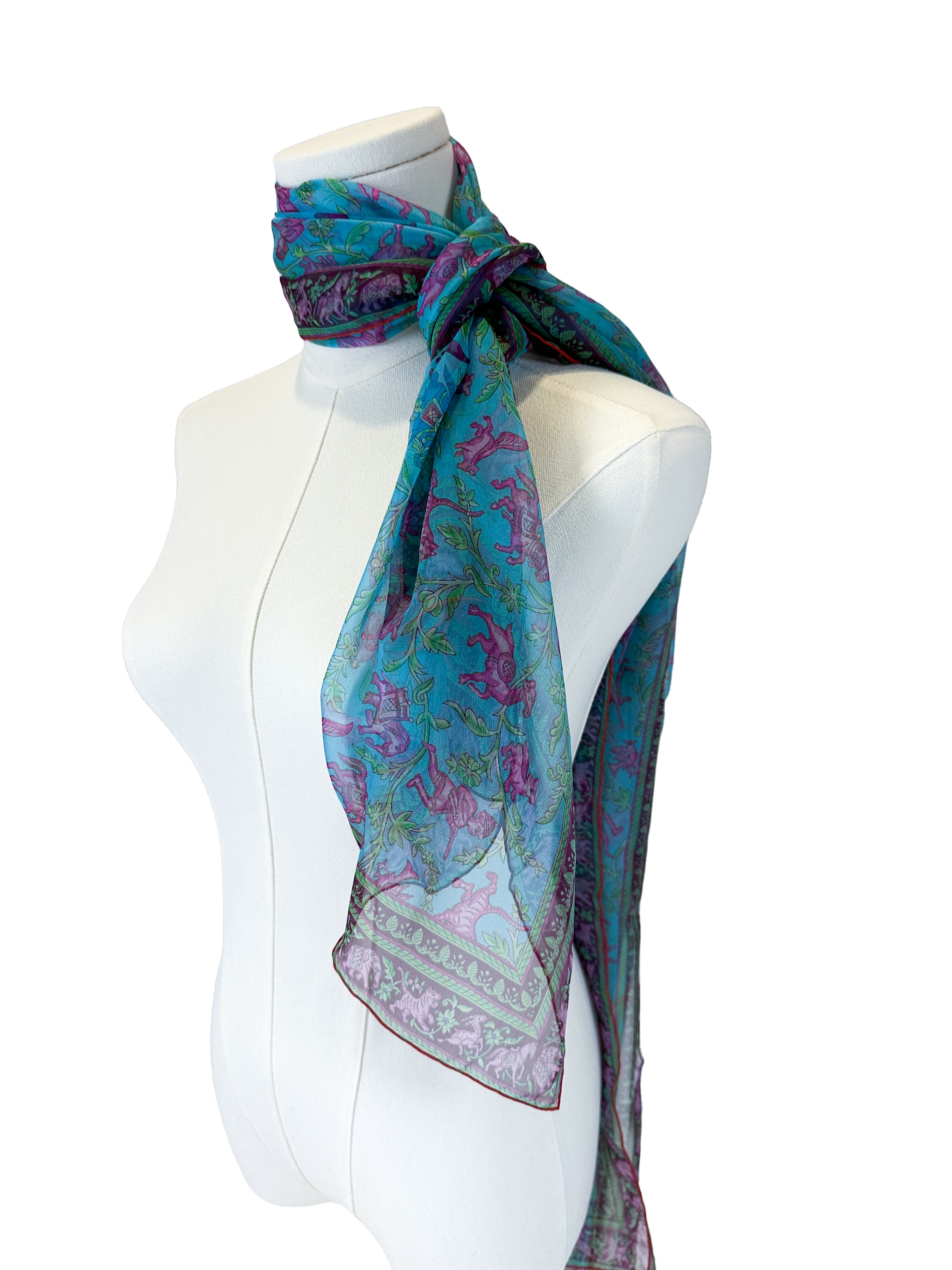 Hermès Chasse en Inde Mousseline Shawl