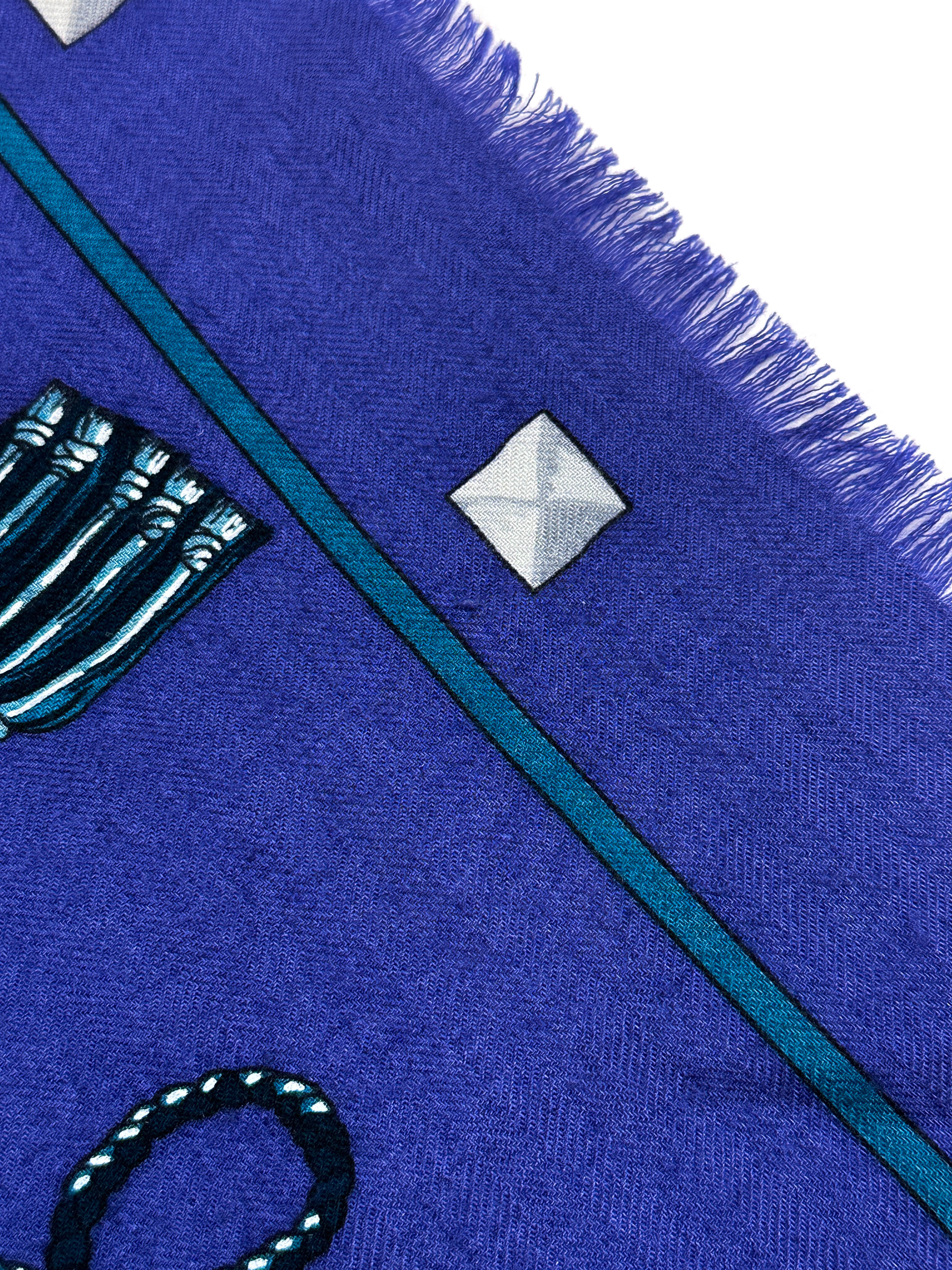 Hermès Les Cles Fringe Cashmere Silk 90