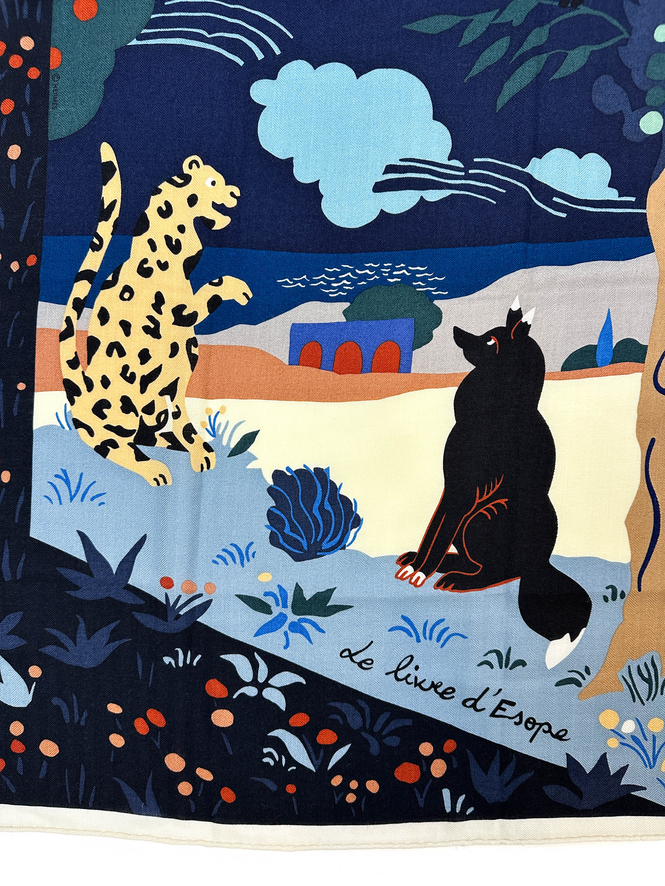 Hermès Le Livre d'Esope Cashmere Silk 140