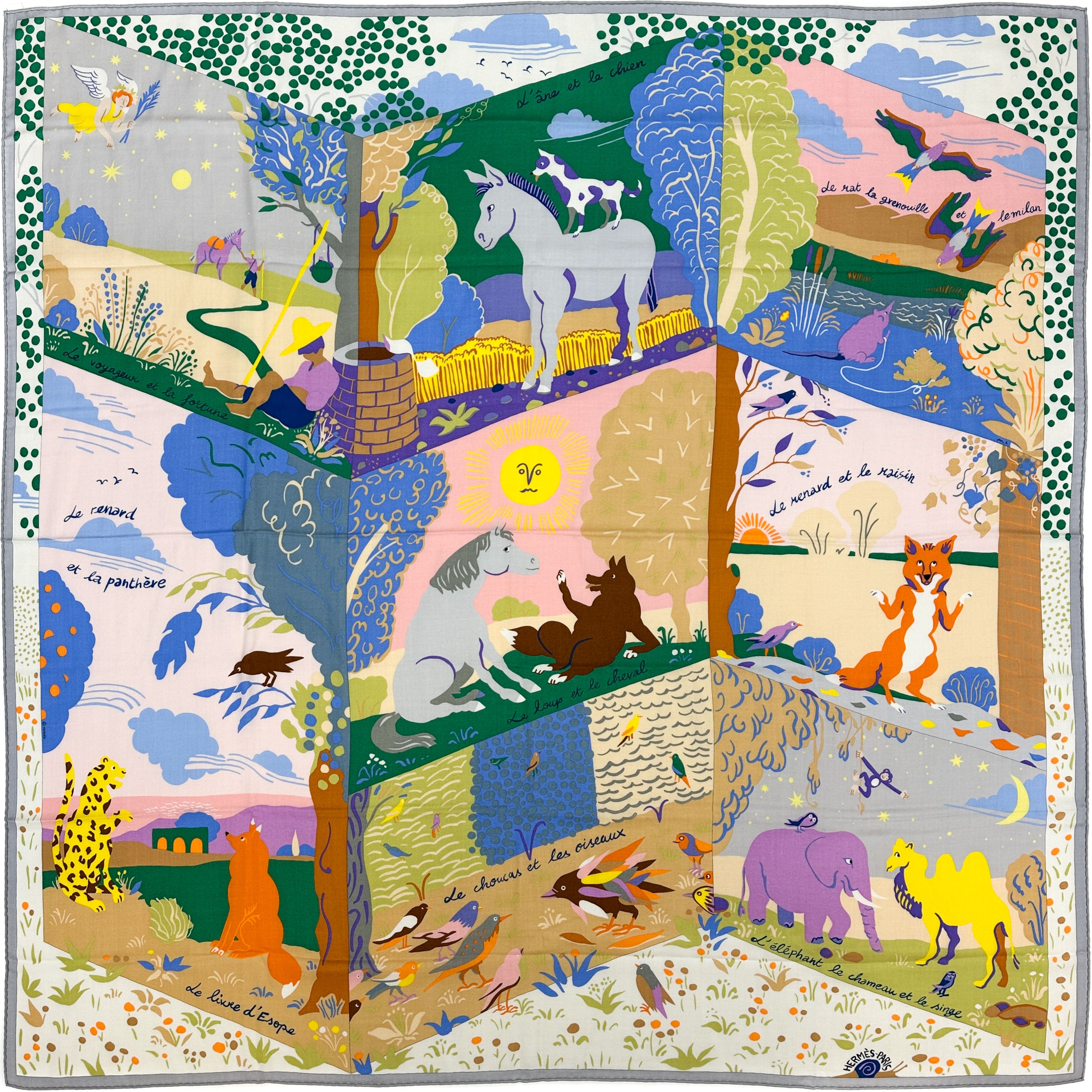 Hermès Le Livre d'Esope Cashmere Silk 140