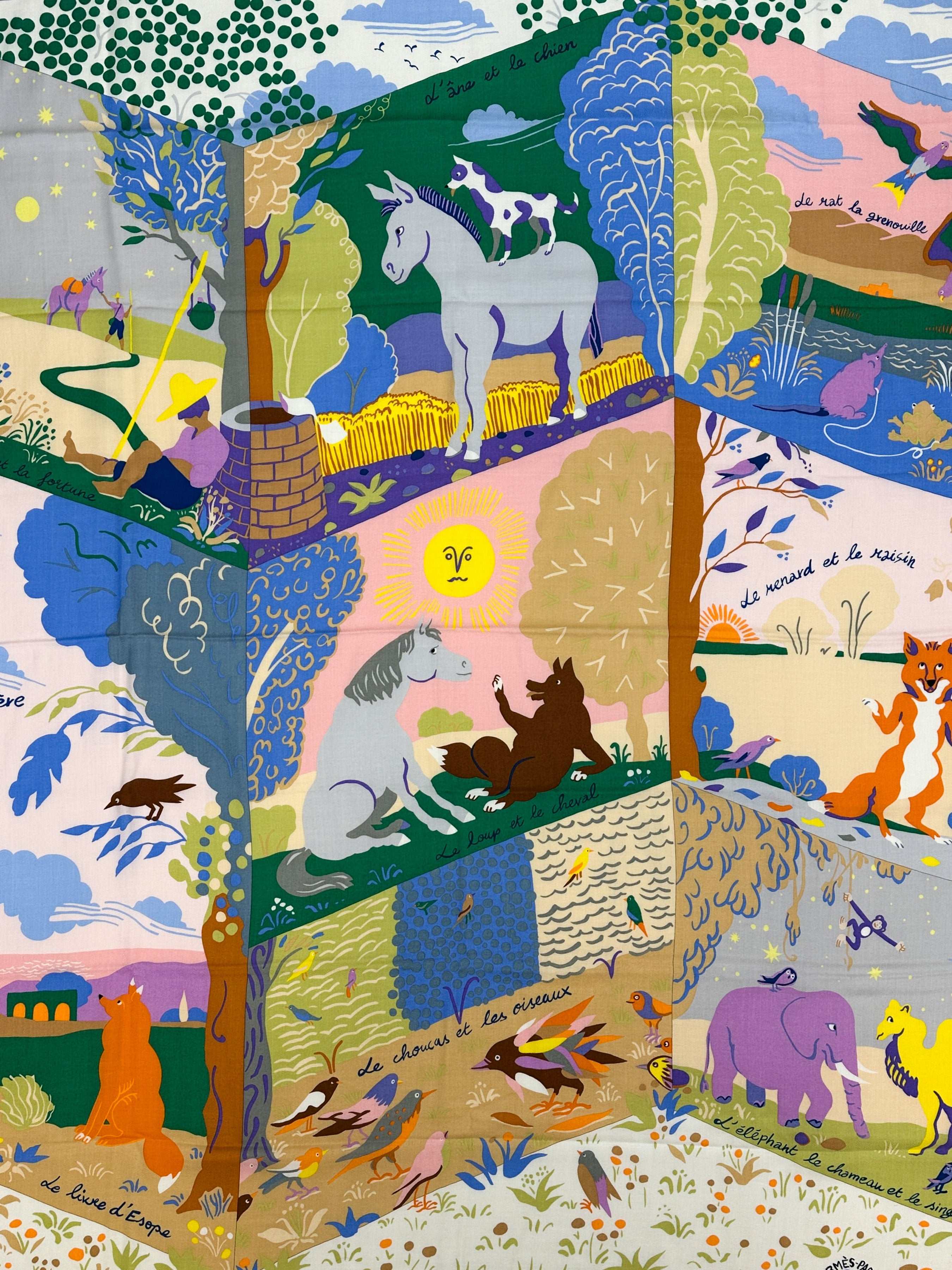 Hermès Le Livre d'Esope Cashmere Silk 140