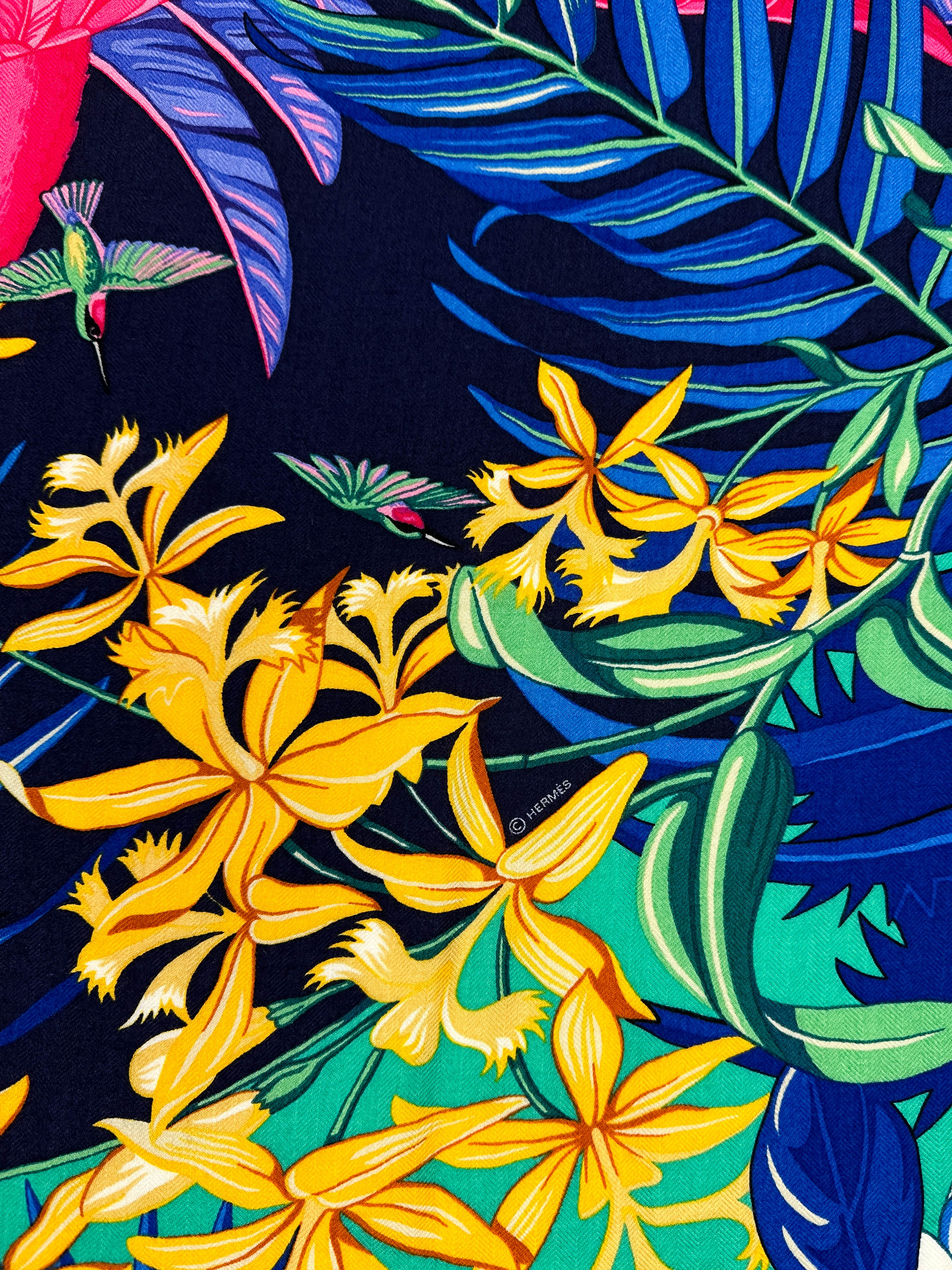 Hermès Flamingo Party Cashmere Silk 140