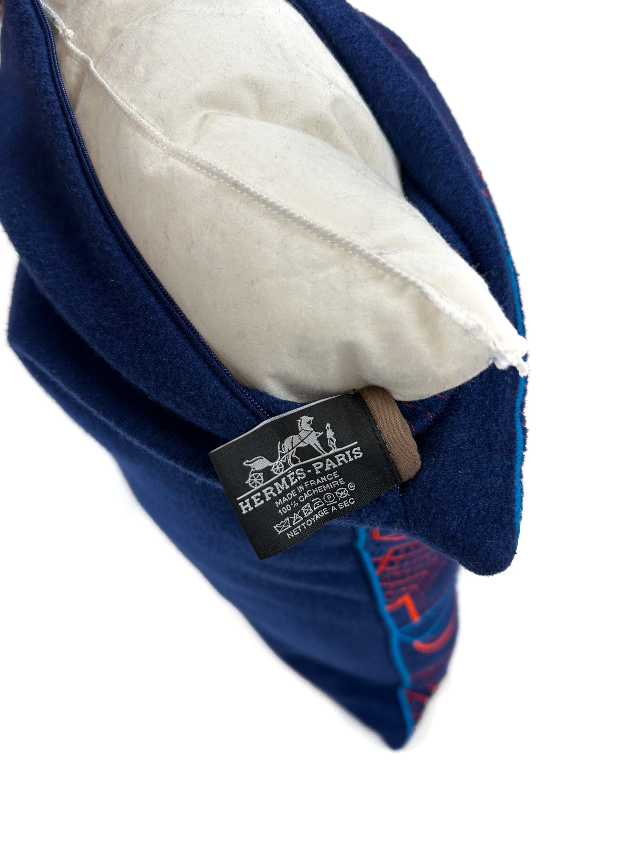 Hermès Les Cavaliers Embroidered Cashmere Pillow