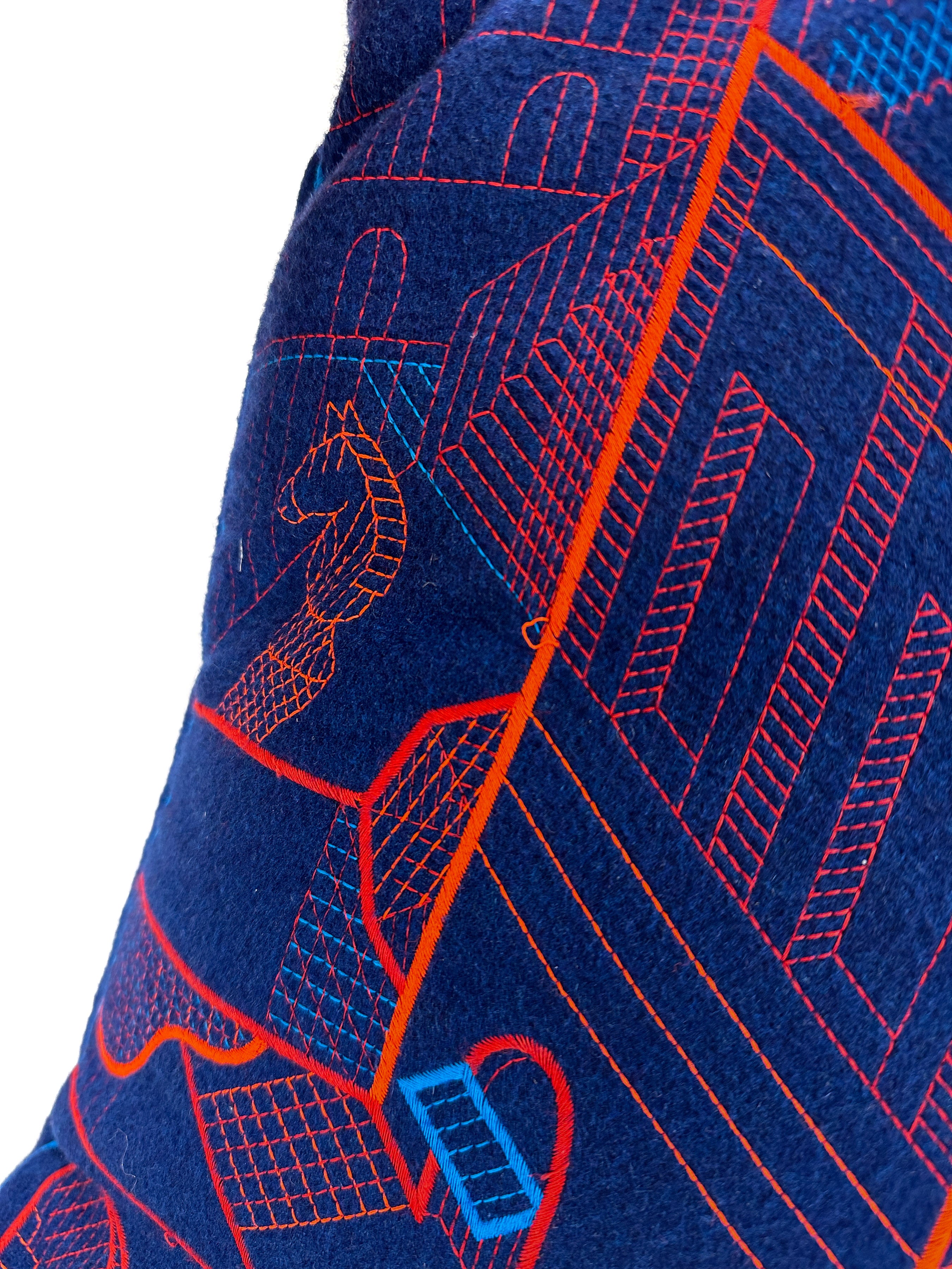 Hermès Les Cavaliers Embroidered Cashmere Pillow