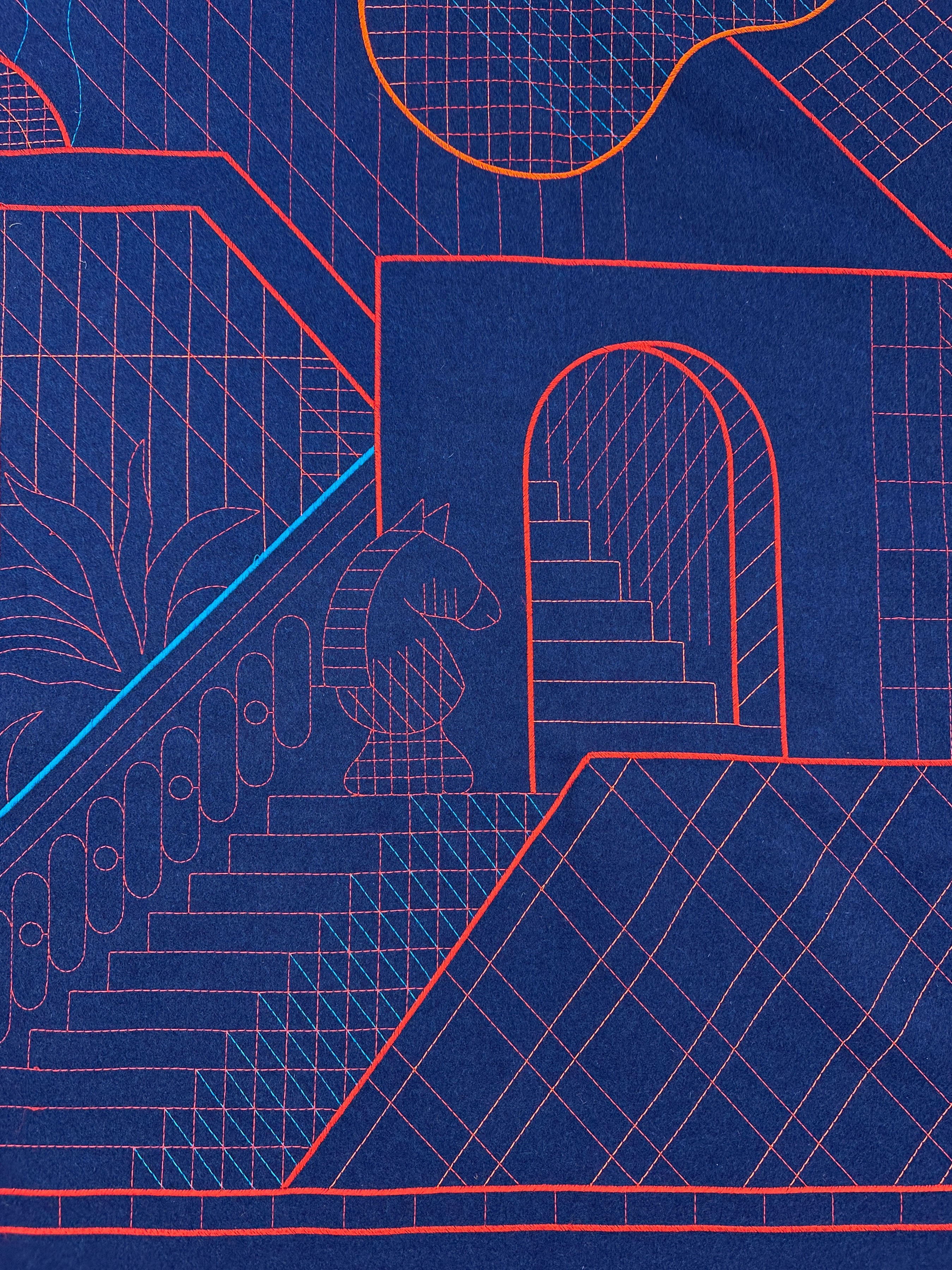 Hermès Les Cavaliers Embroidered Cashmere Blanket