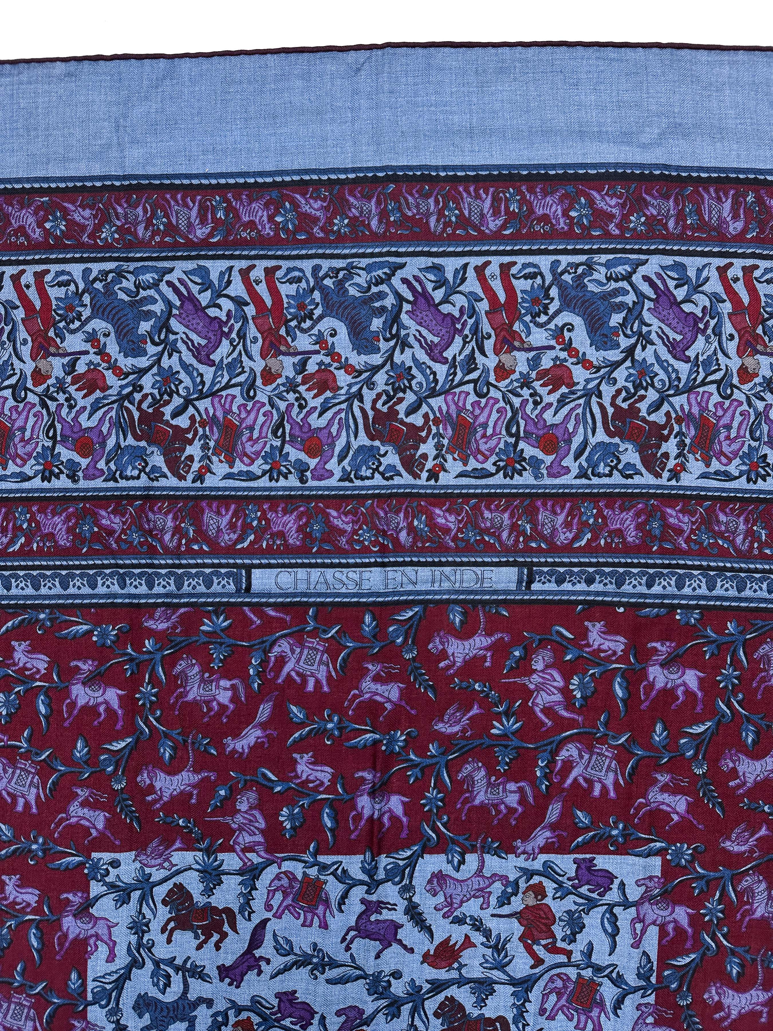 Hermès Chasse en Inde Cashmere Silk 140