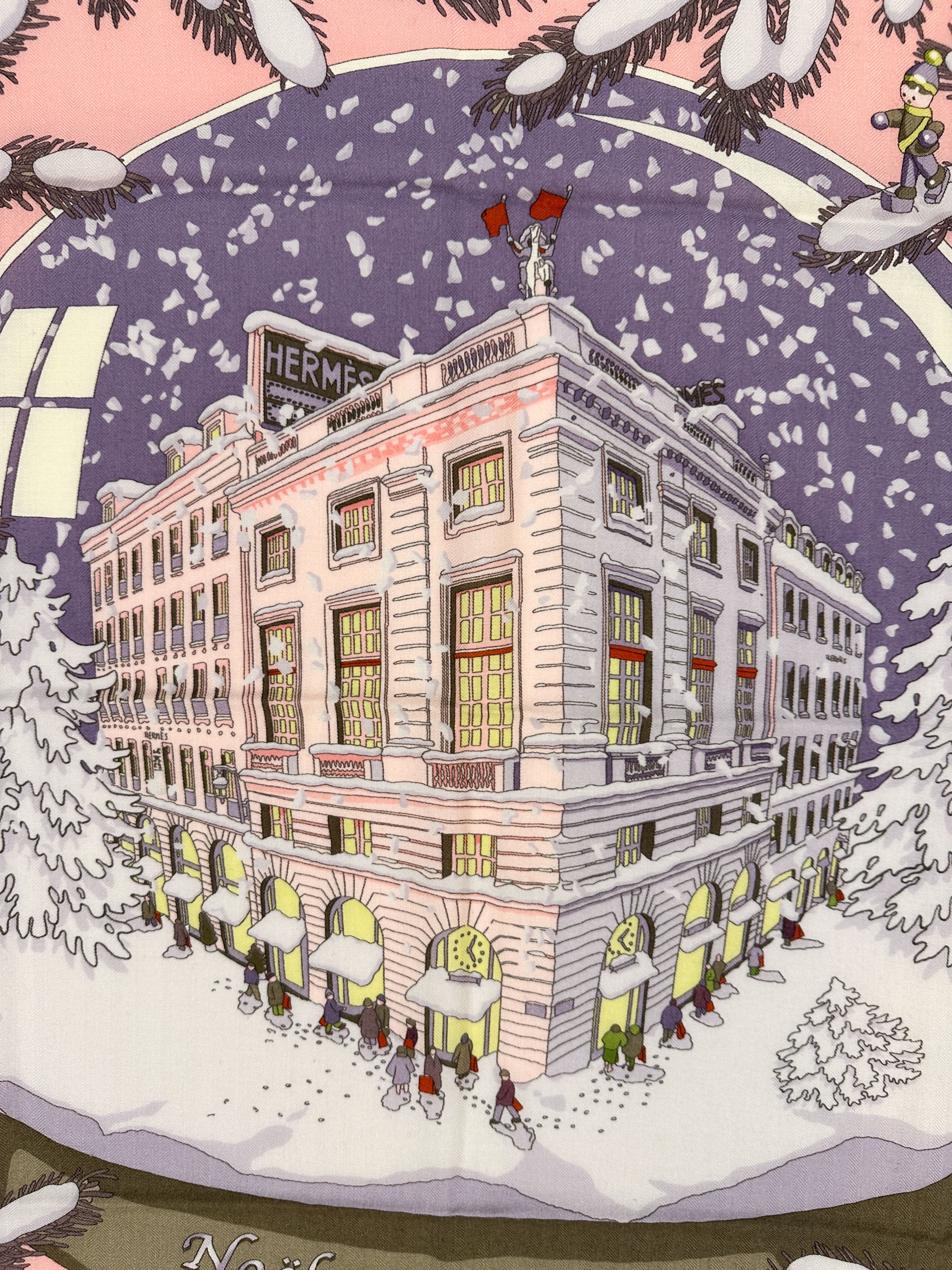Hermès Noël au 24 Faubourg Cashmere Silk 90
