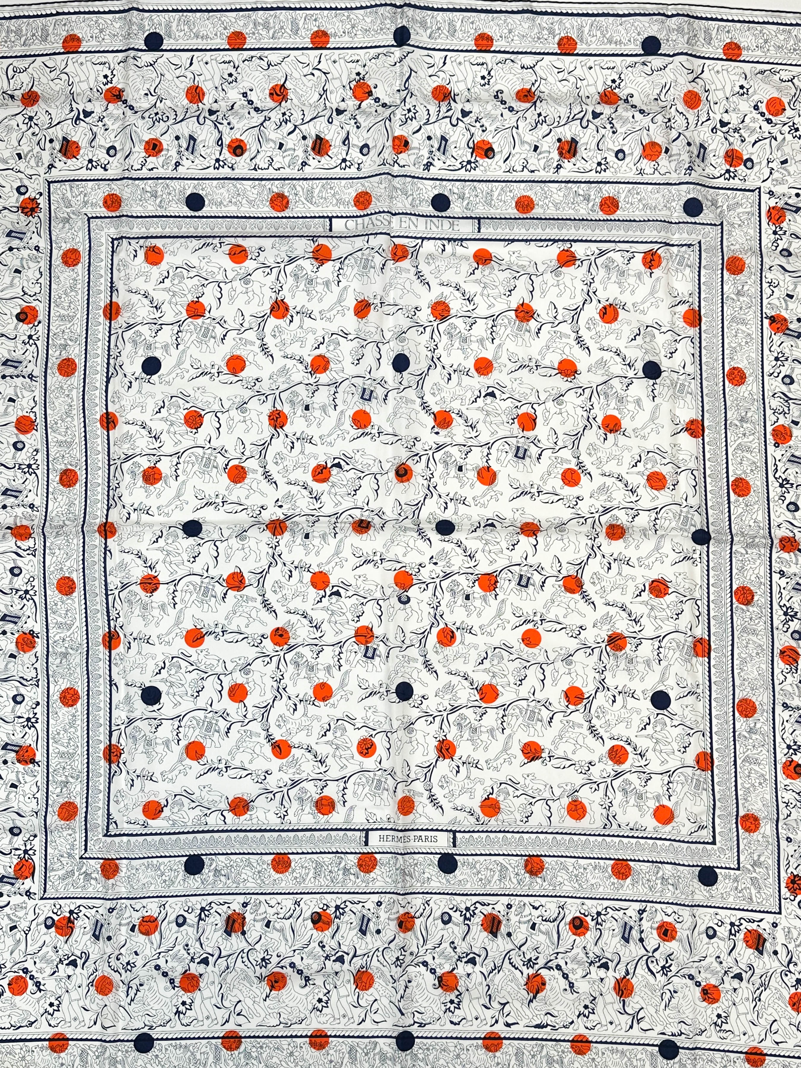 Hermès Chasse en Inde au Pois Silk 140