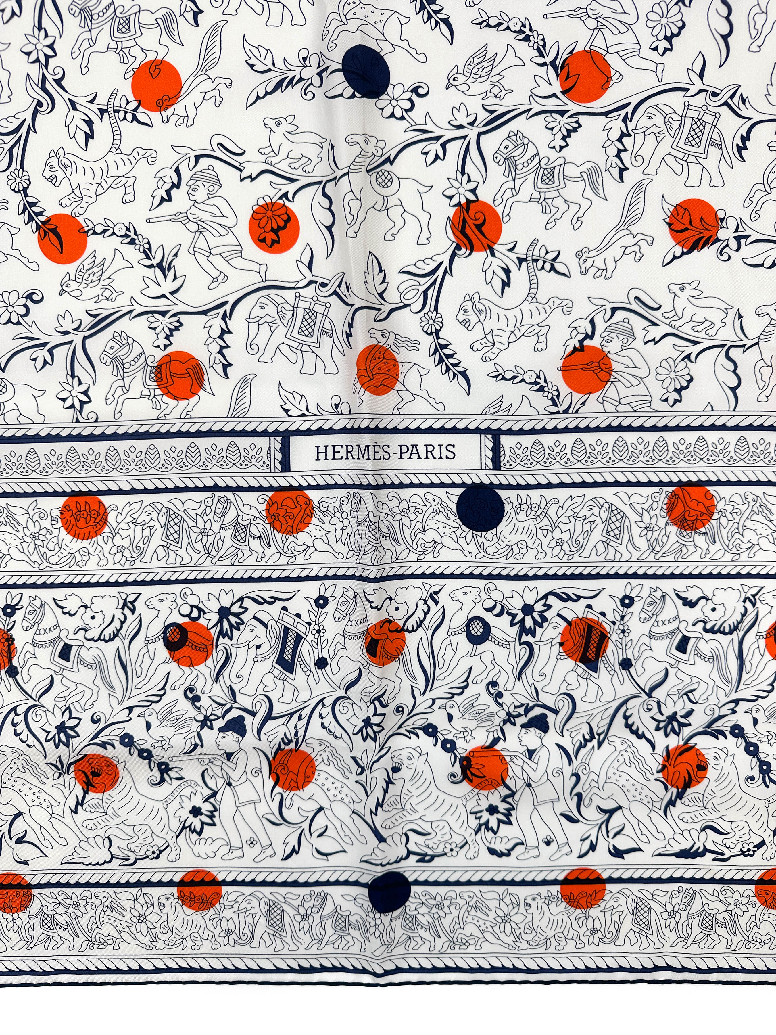 Hermès Chasse en Inde au Pois Silk 140