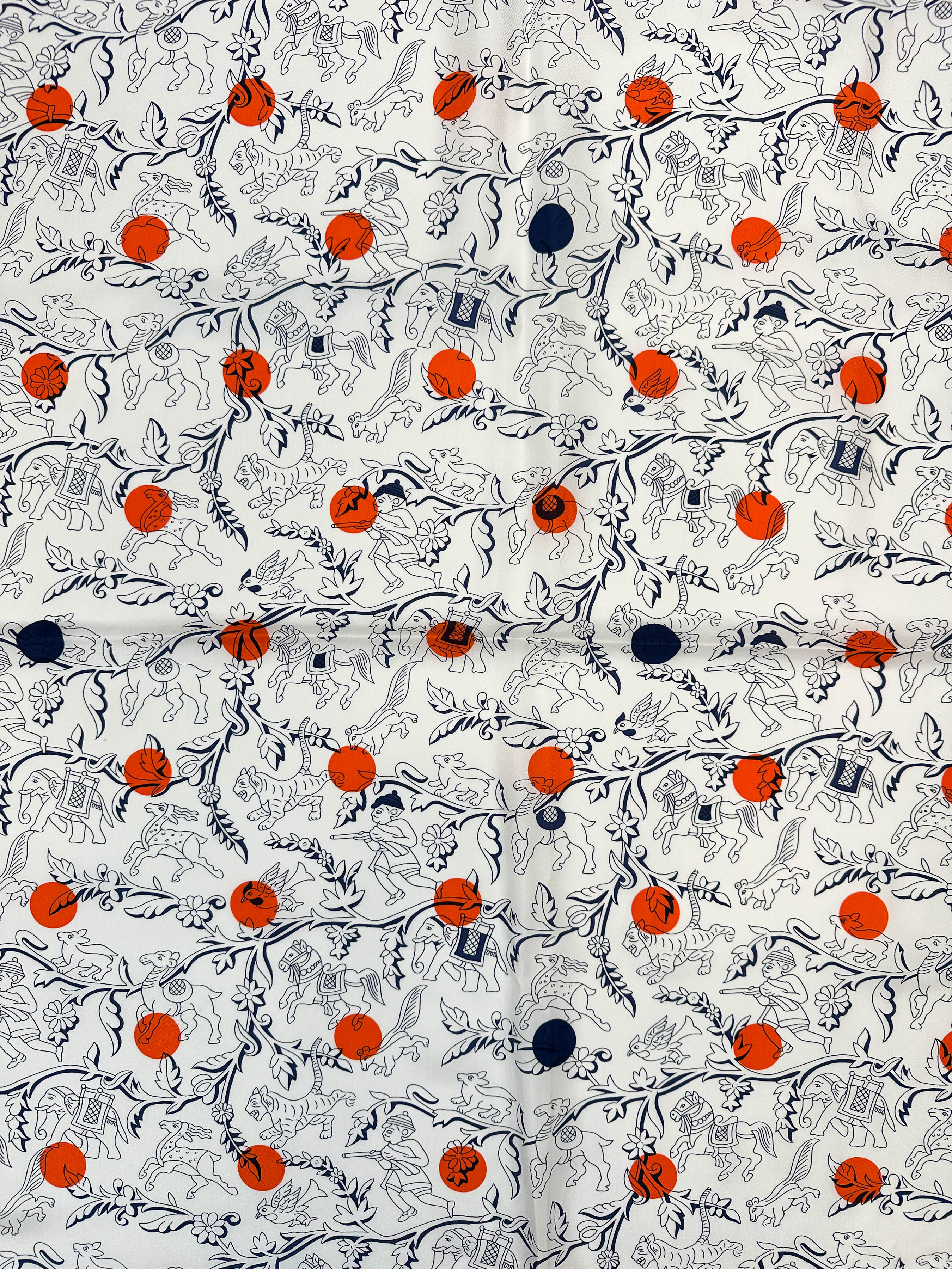 Hermès Chasse en Inde au Pois Silk 140