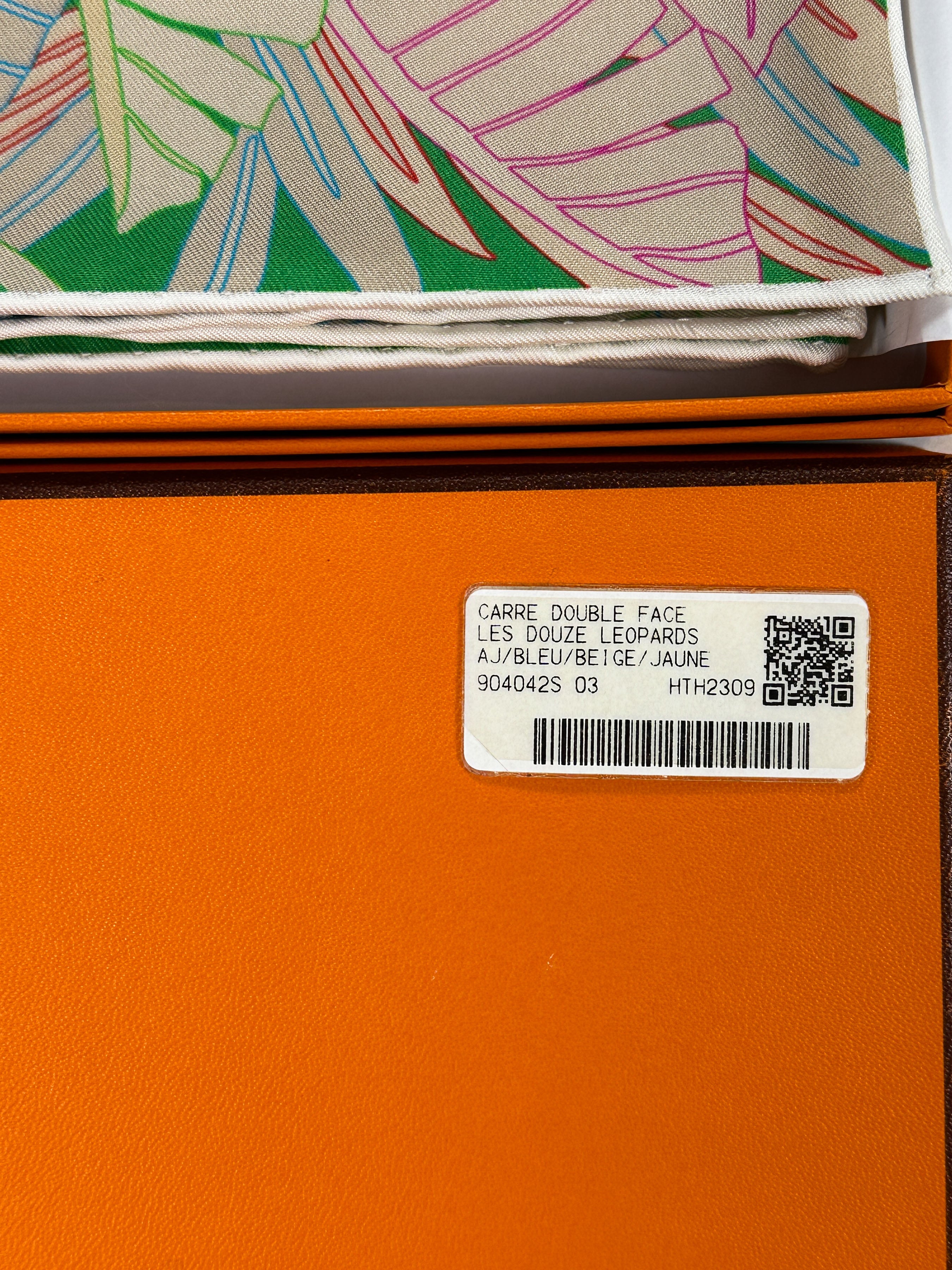 Hermès Douze Leopards Double Face 90
