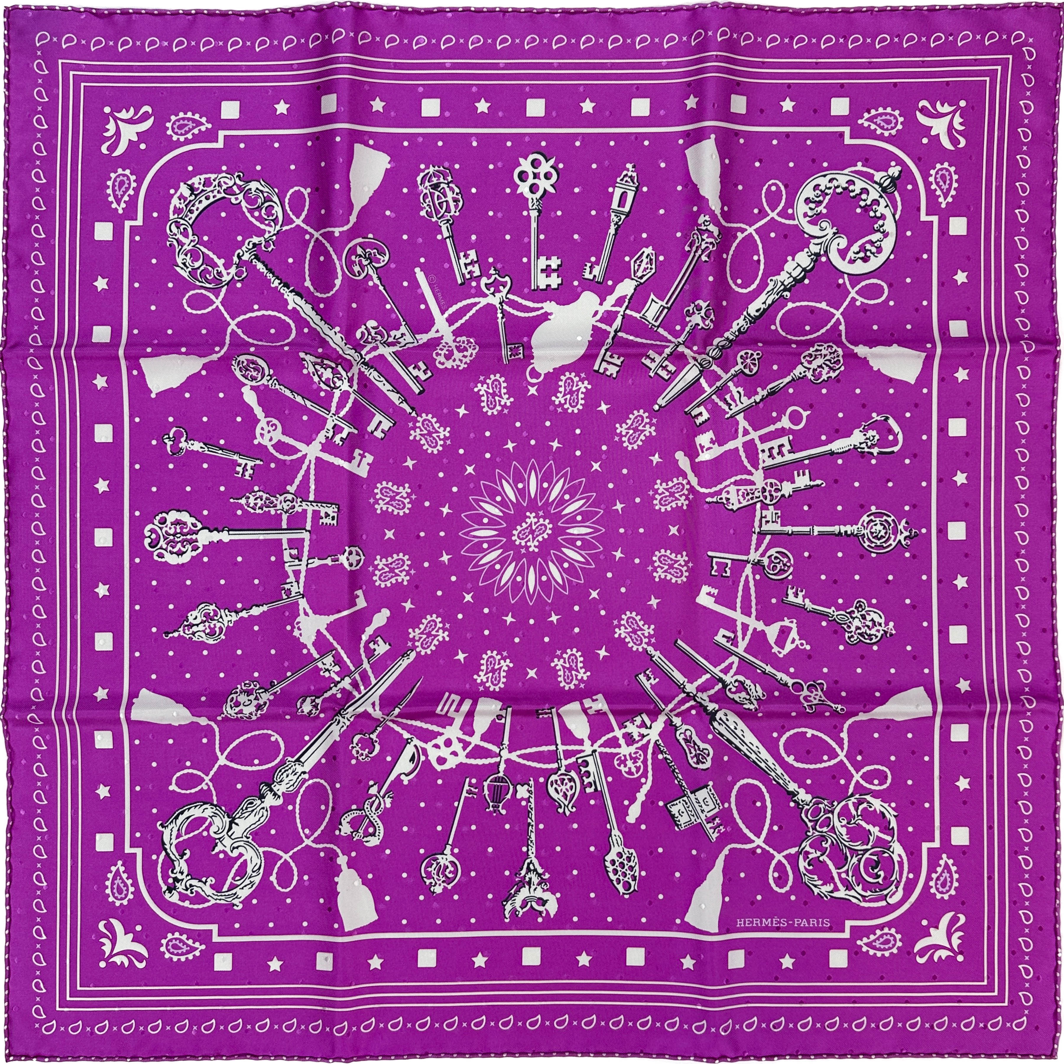 Hermès Les Cles Jacquard Bandana 55