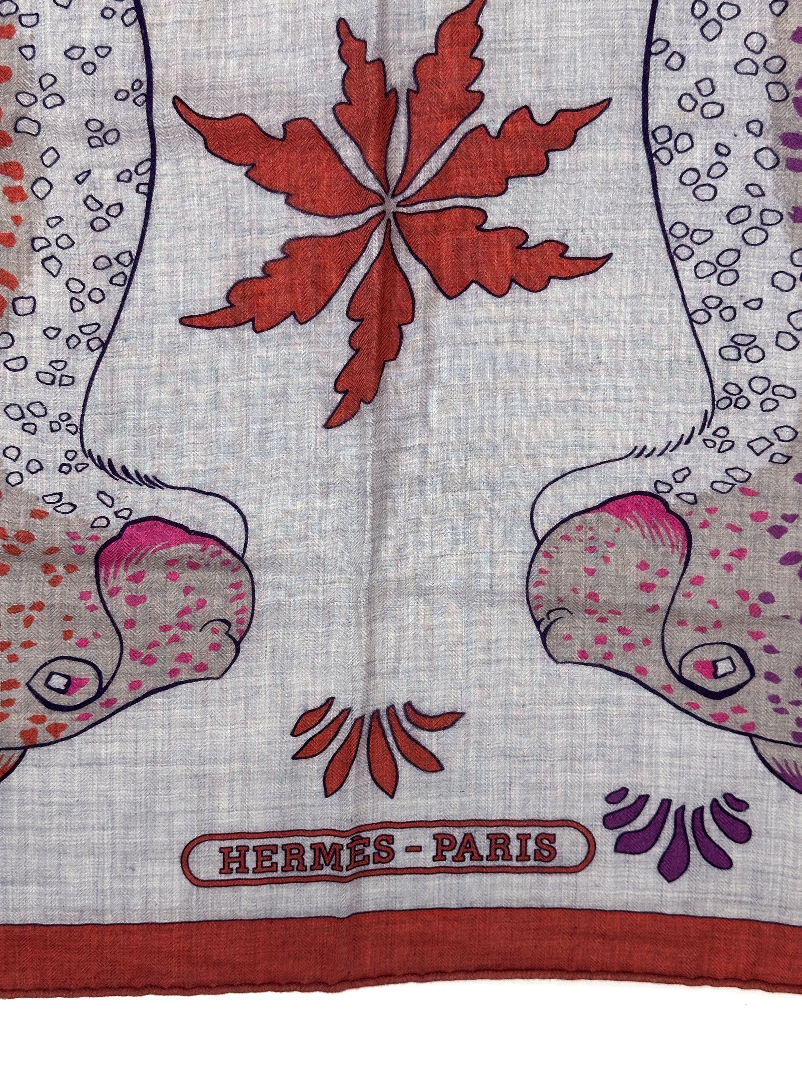 Hermès Les Leopards Cashmere Silk 140