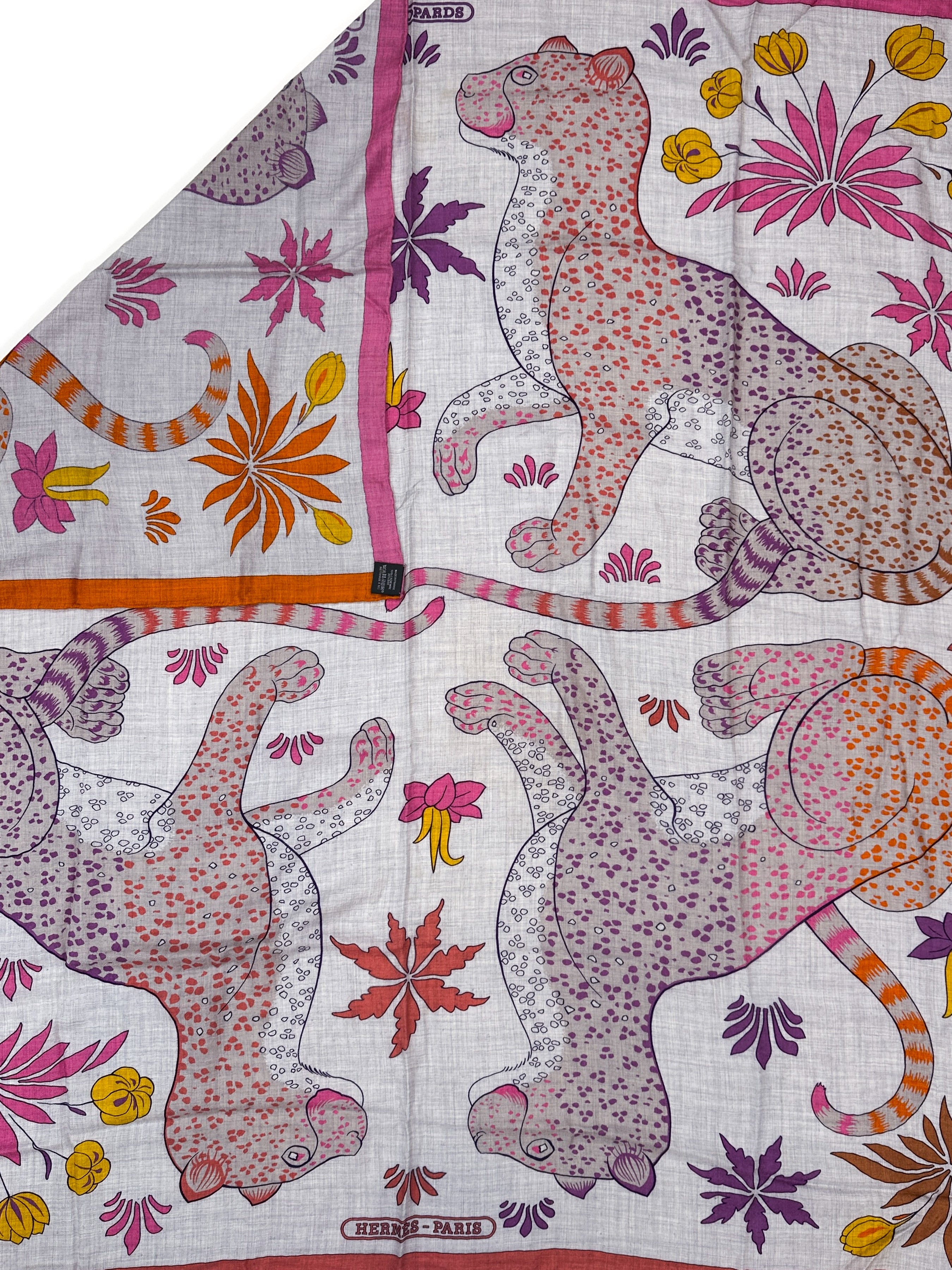 Hermès Les Leopards Cashmere Silk 140