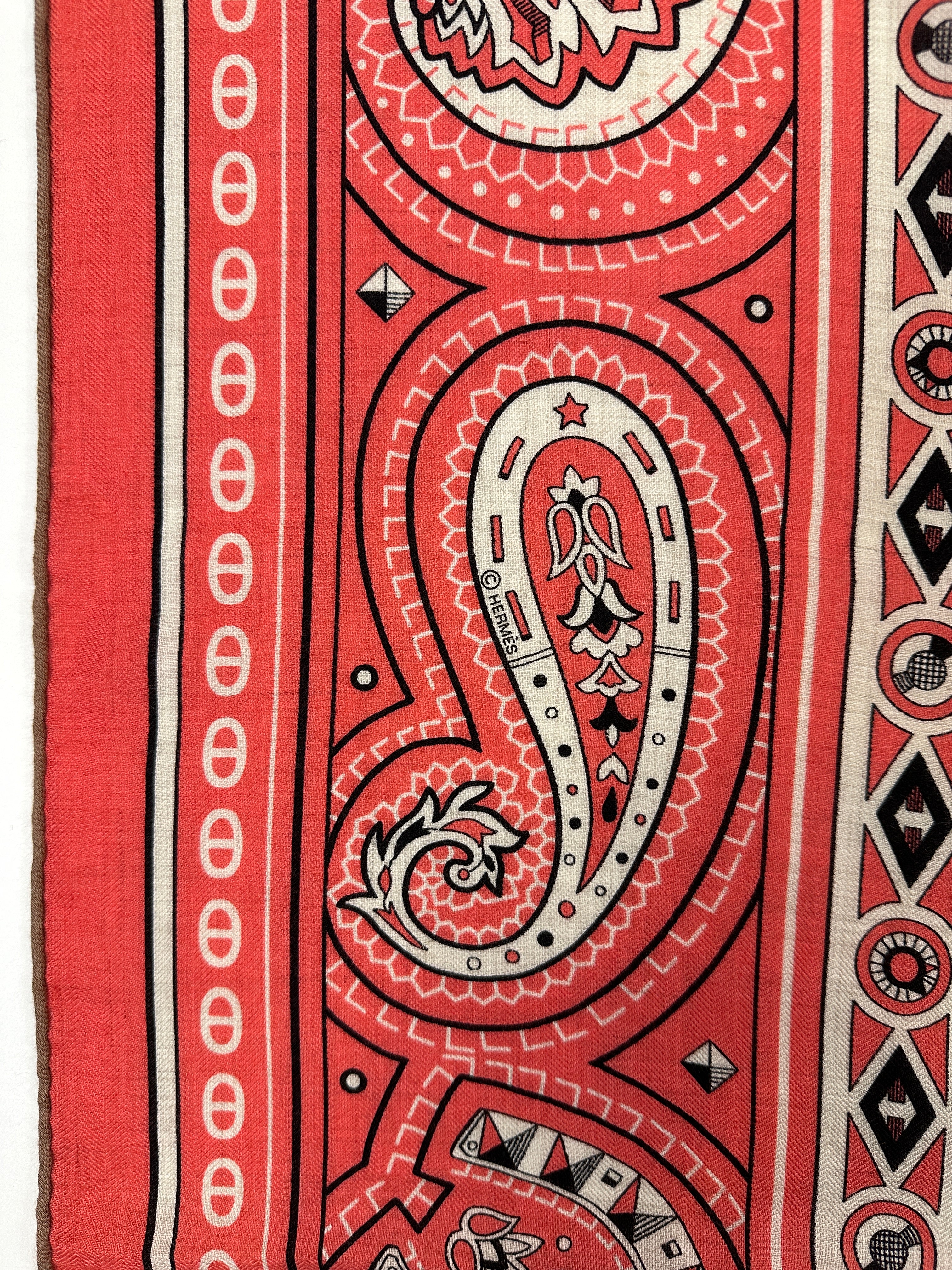 Hermès Cheval de Coeur Bandana Cashmere Silk 140