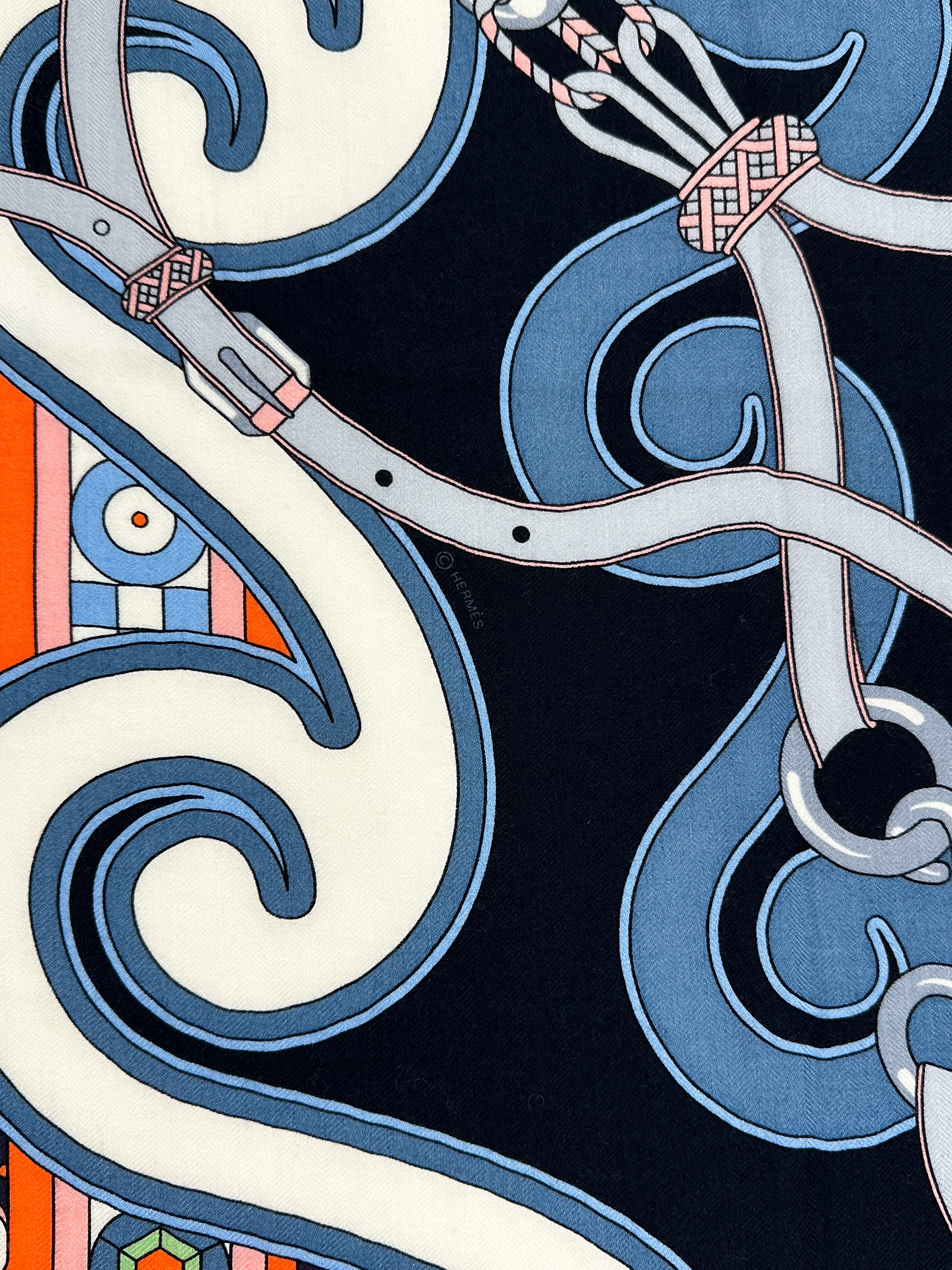 Hermès Harnais en Rosace Cashmere Silk 140