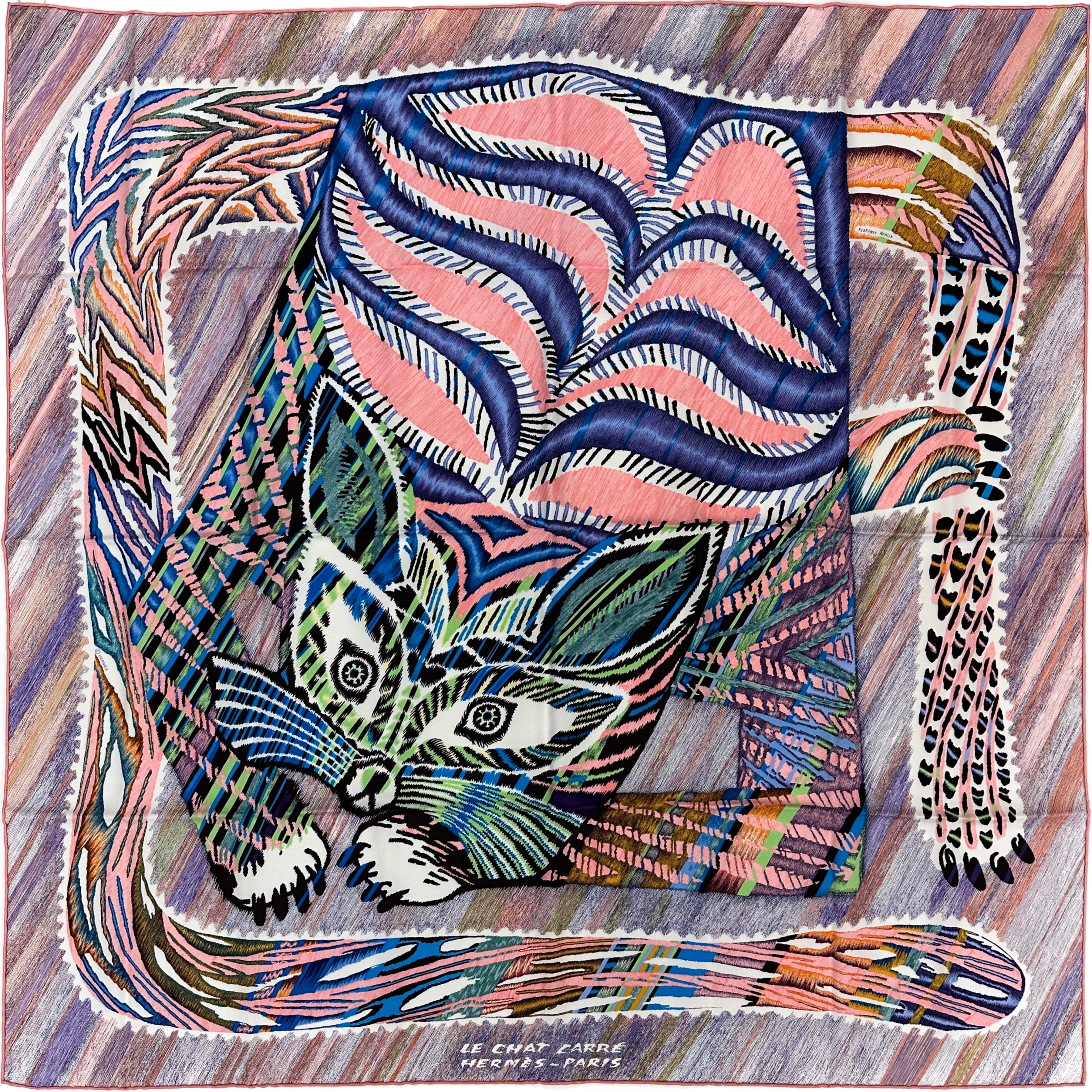 Hermès Le Chat Carré 90