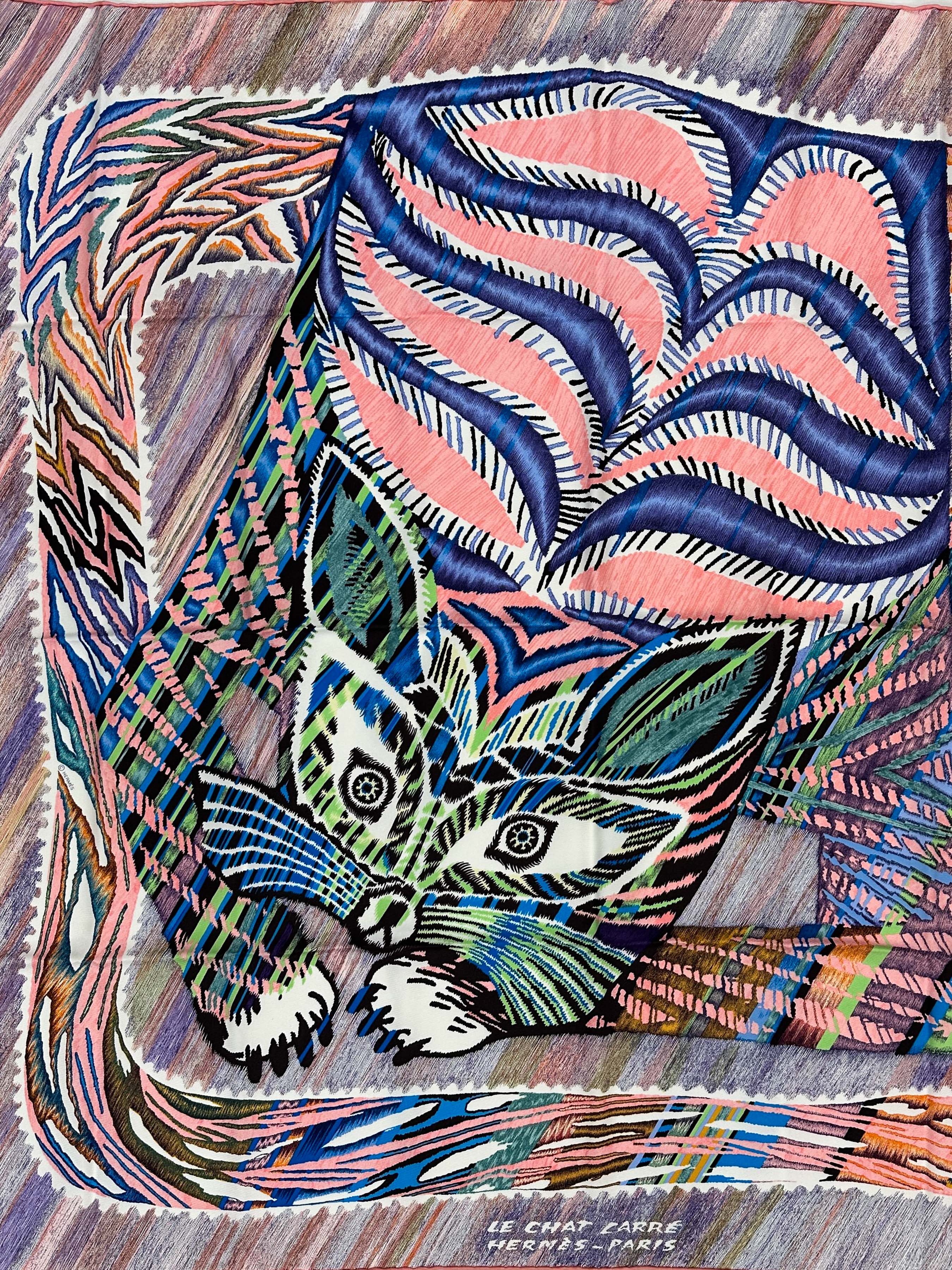Hermès Le Chat Carré 90