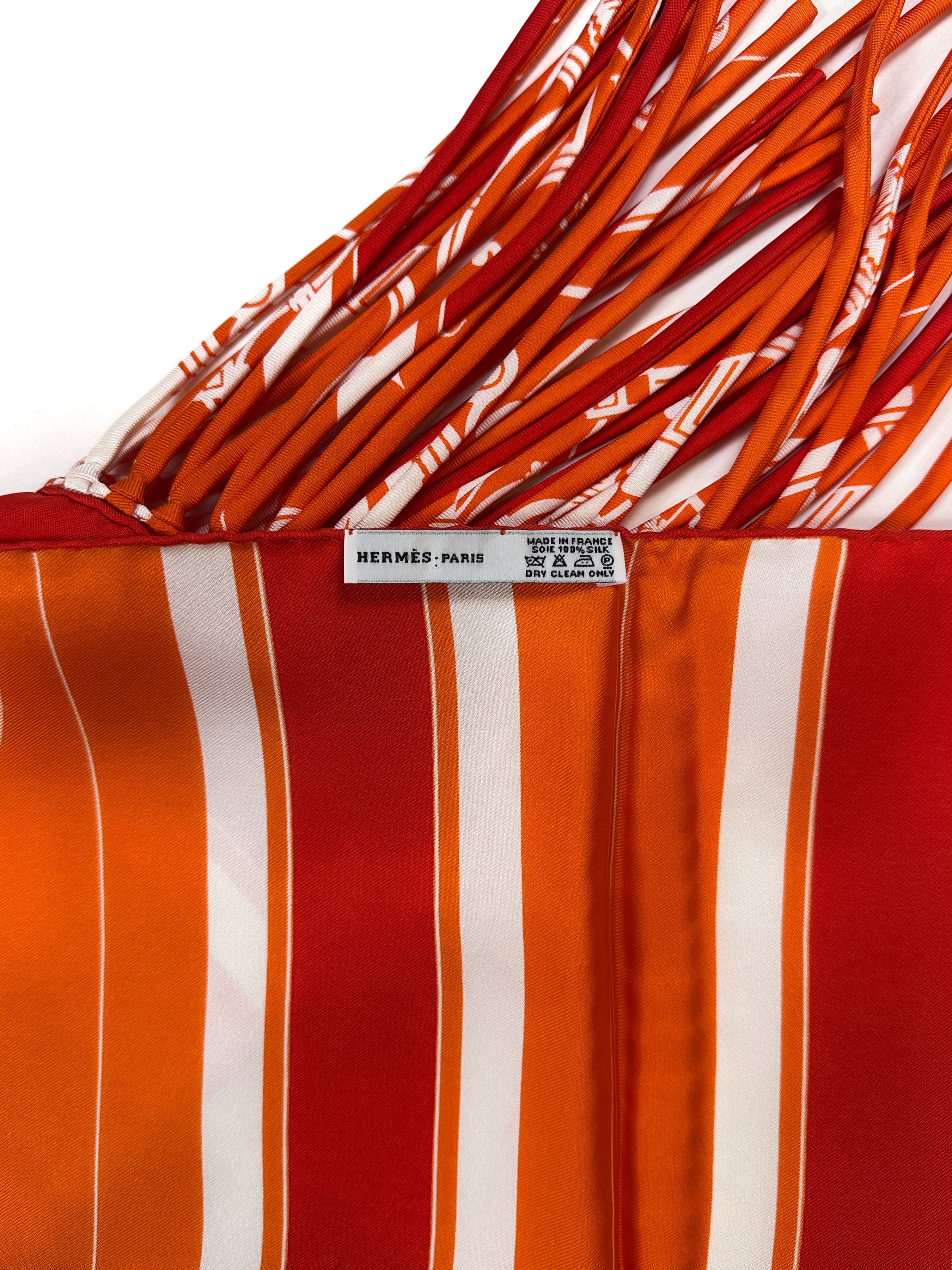 Hermès Ex-Libris Fringe Shawl