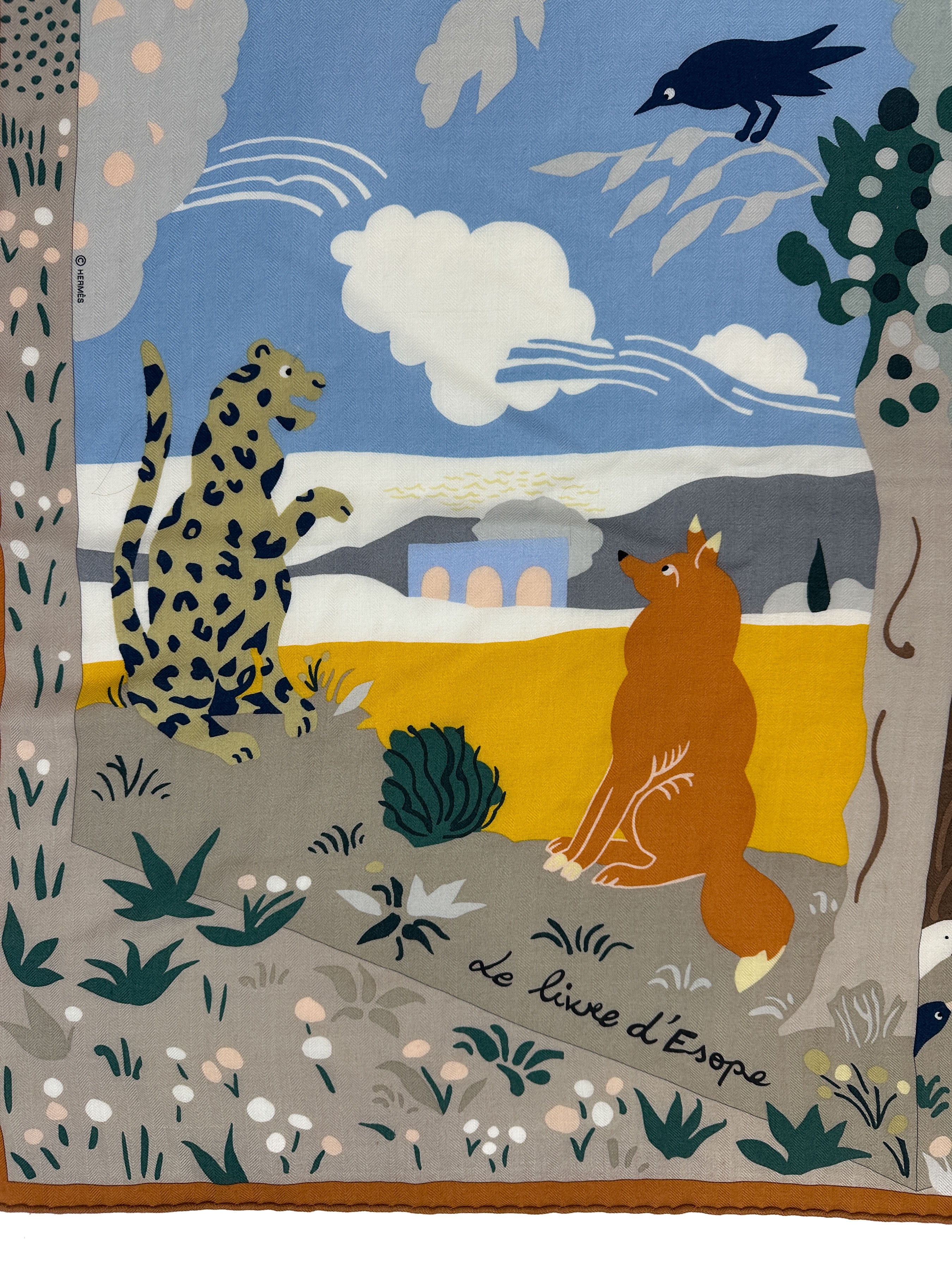 Hermès Le Livre d'Esope Cashmere Silk 140