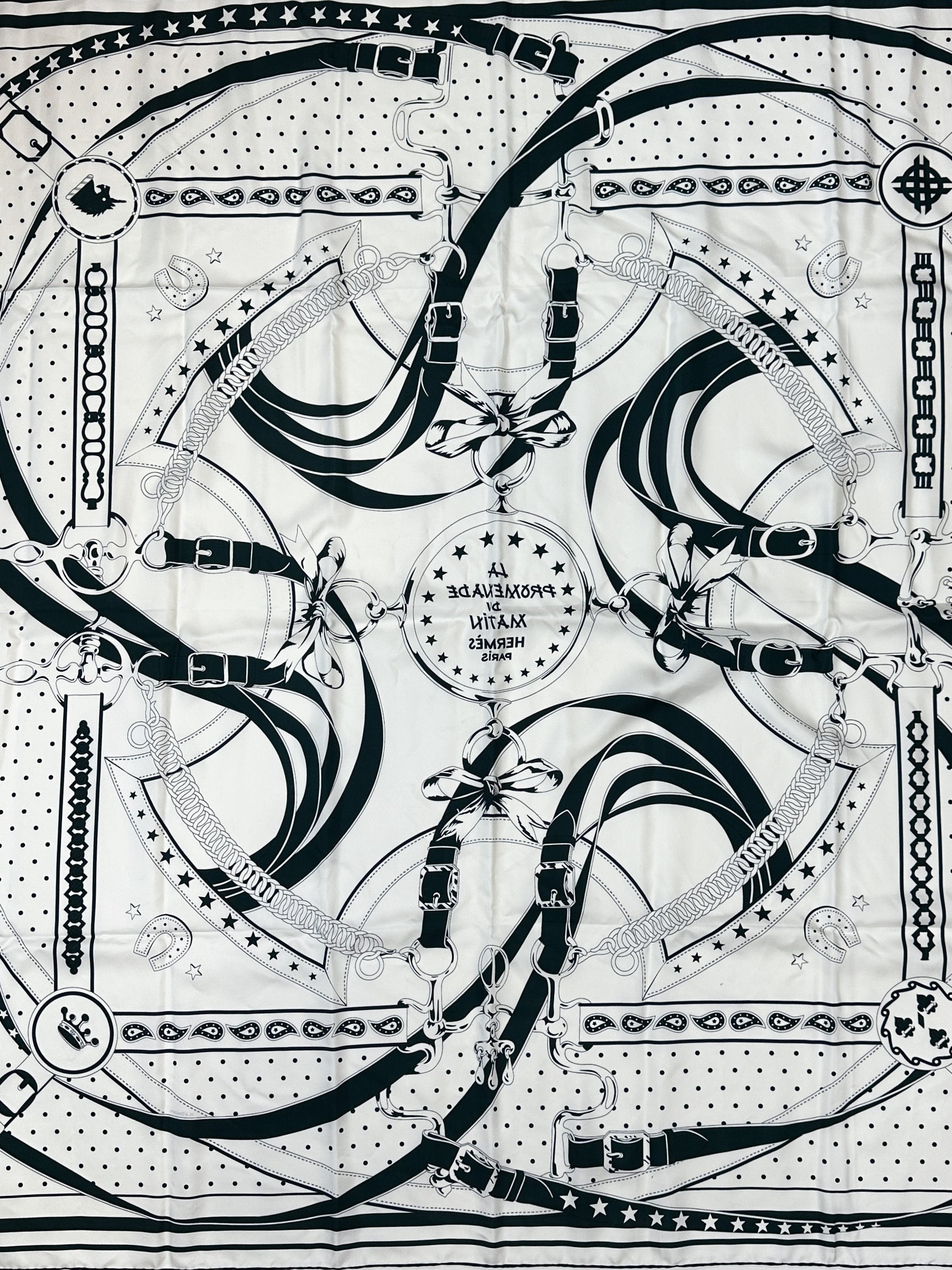Hermès La Promenade du Matin Bandana Double Face Silk 140