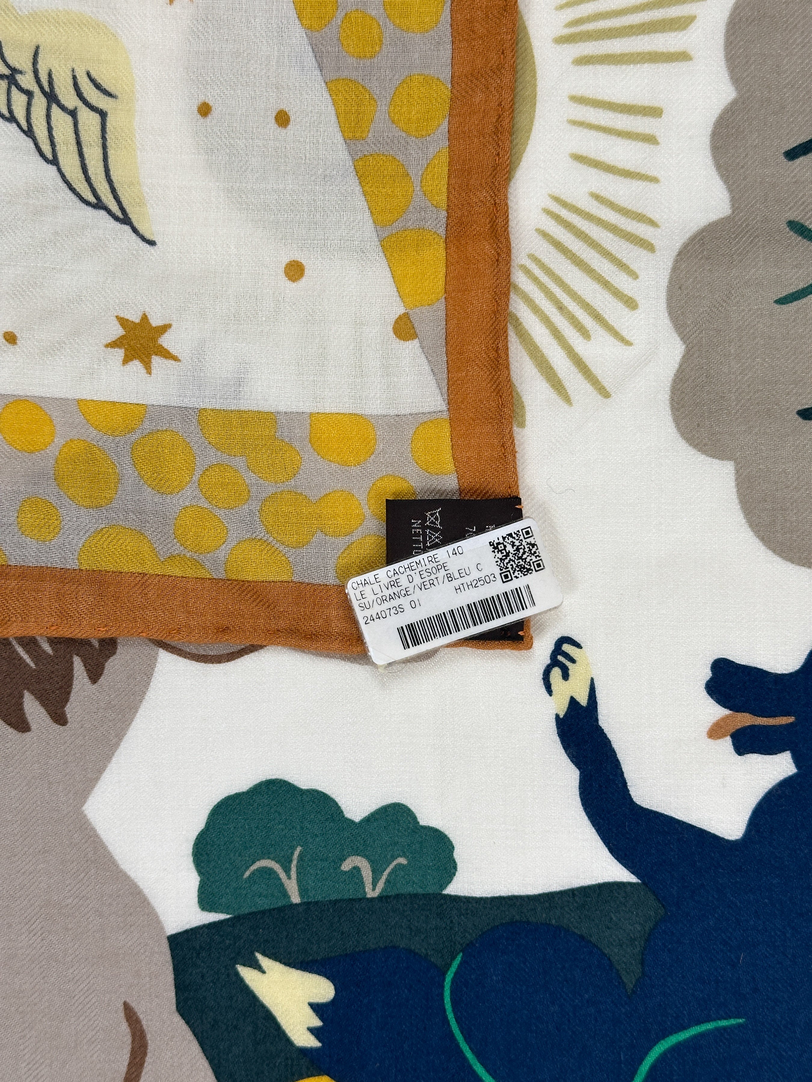 Hermès Le Livre d'Esope Cashmere Silk 140