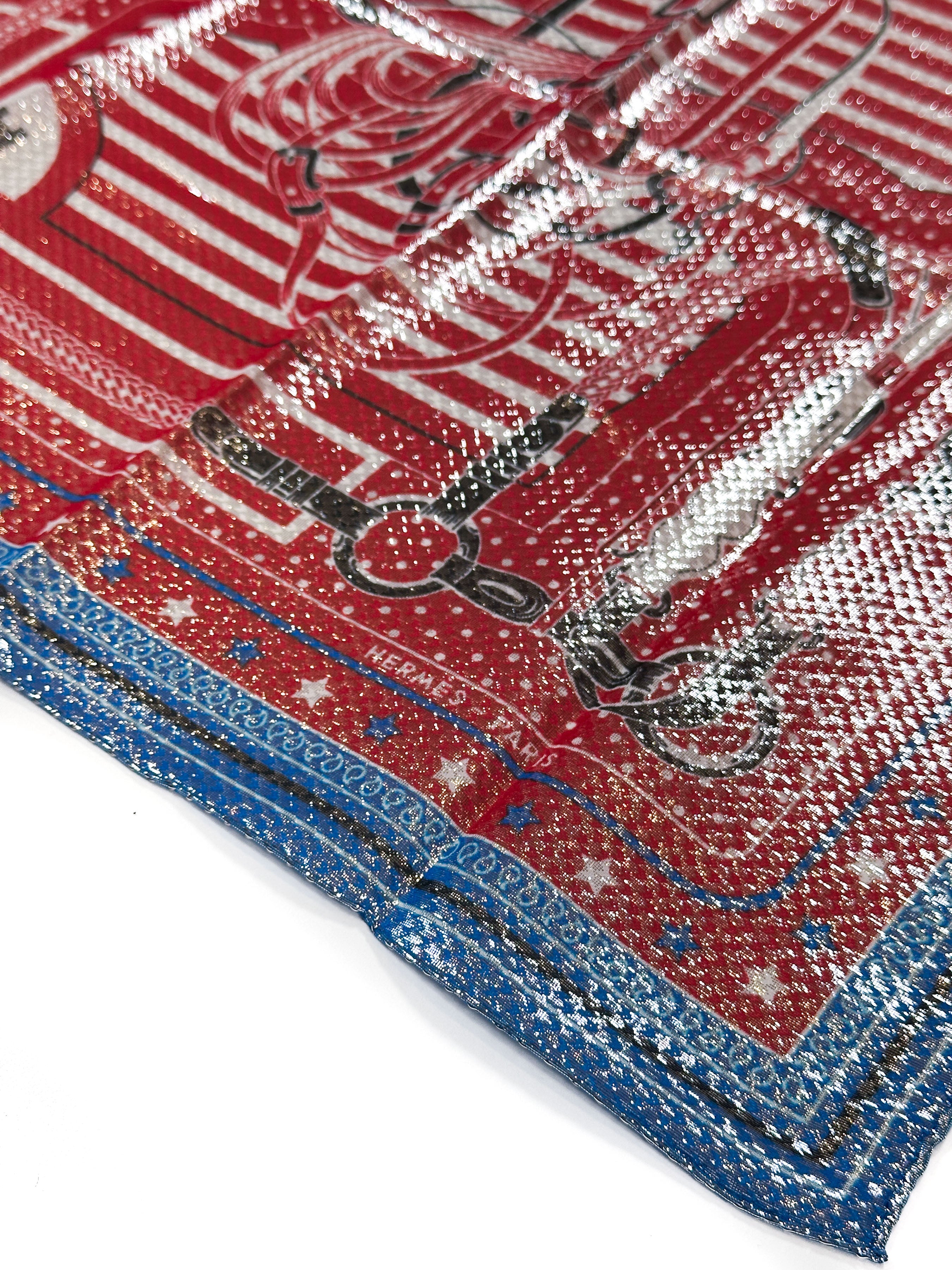 Hermès Coaching Disco Metallic Bandana 55