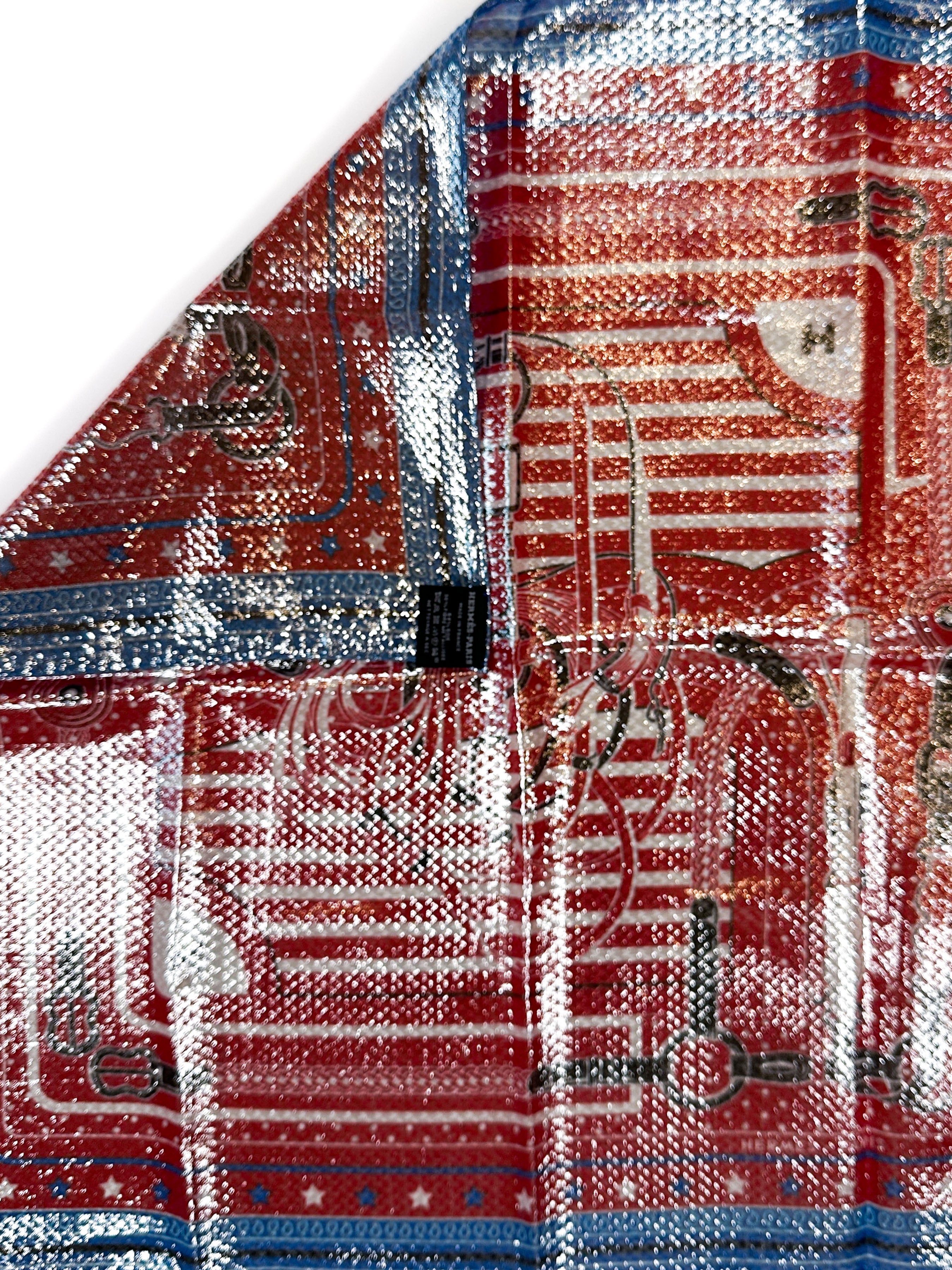 Hermès Coaching Disco Metallic Bandana 55