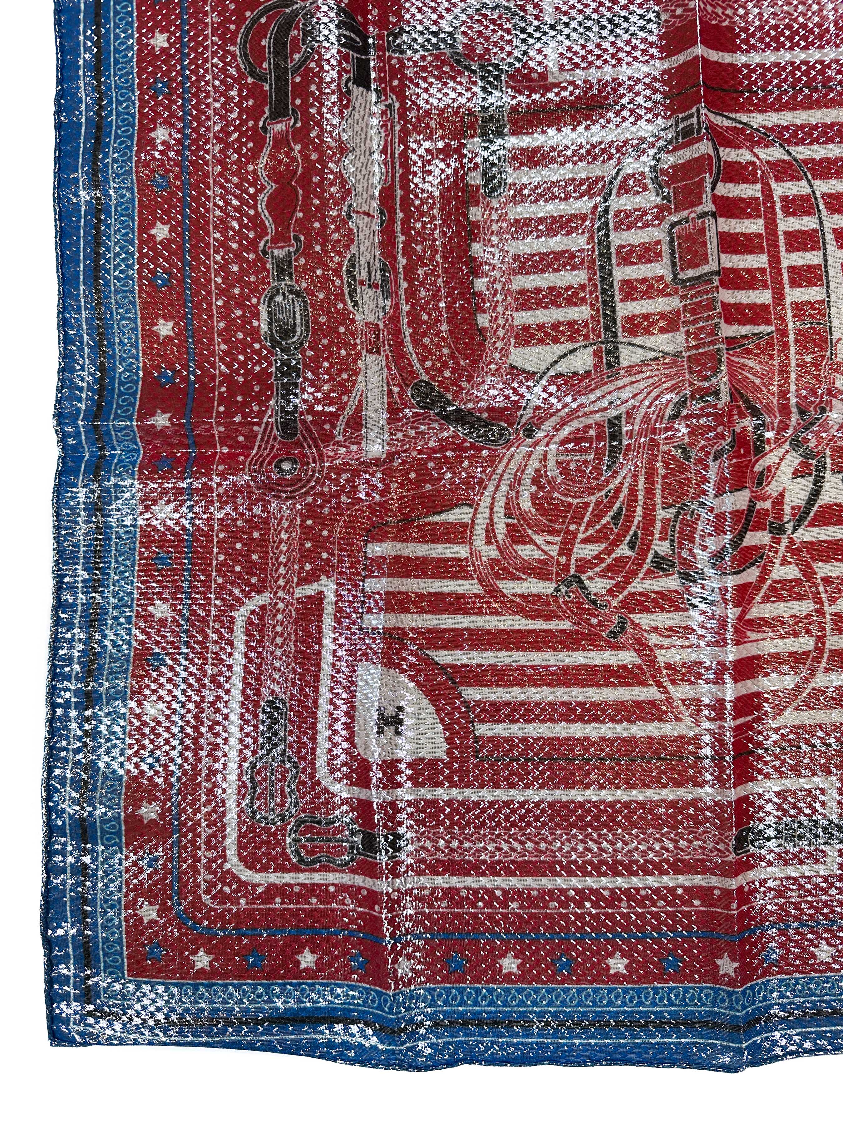 Hermès Coaching Disco Metallic Bandana 55