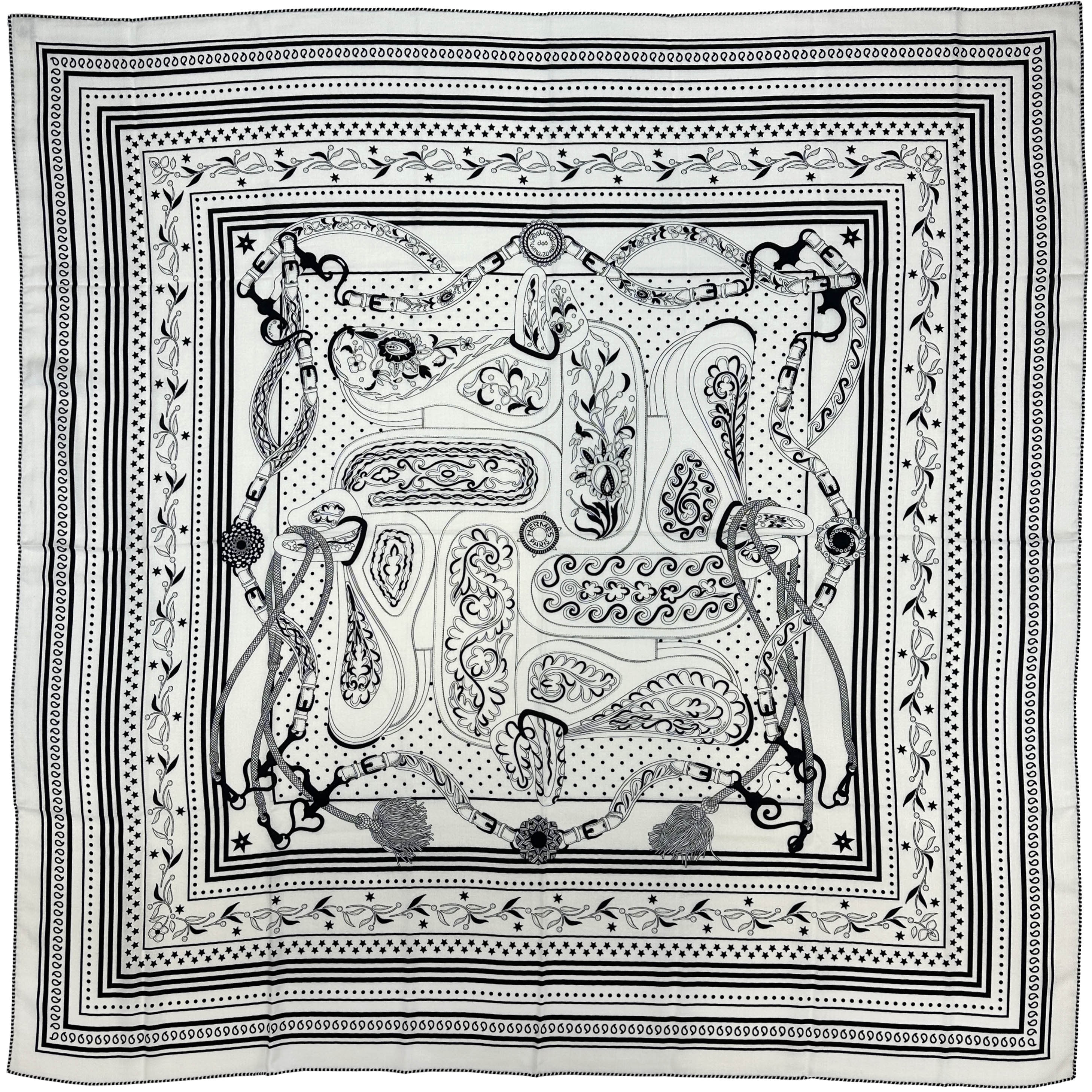 Hermès Festival des Amazones Bandana Cashmere Silk 140