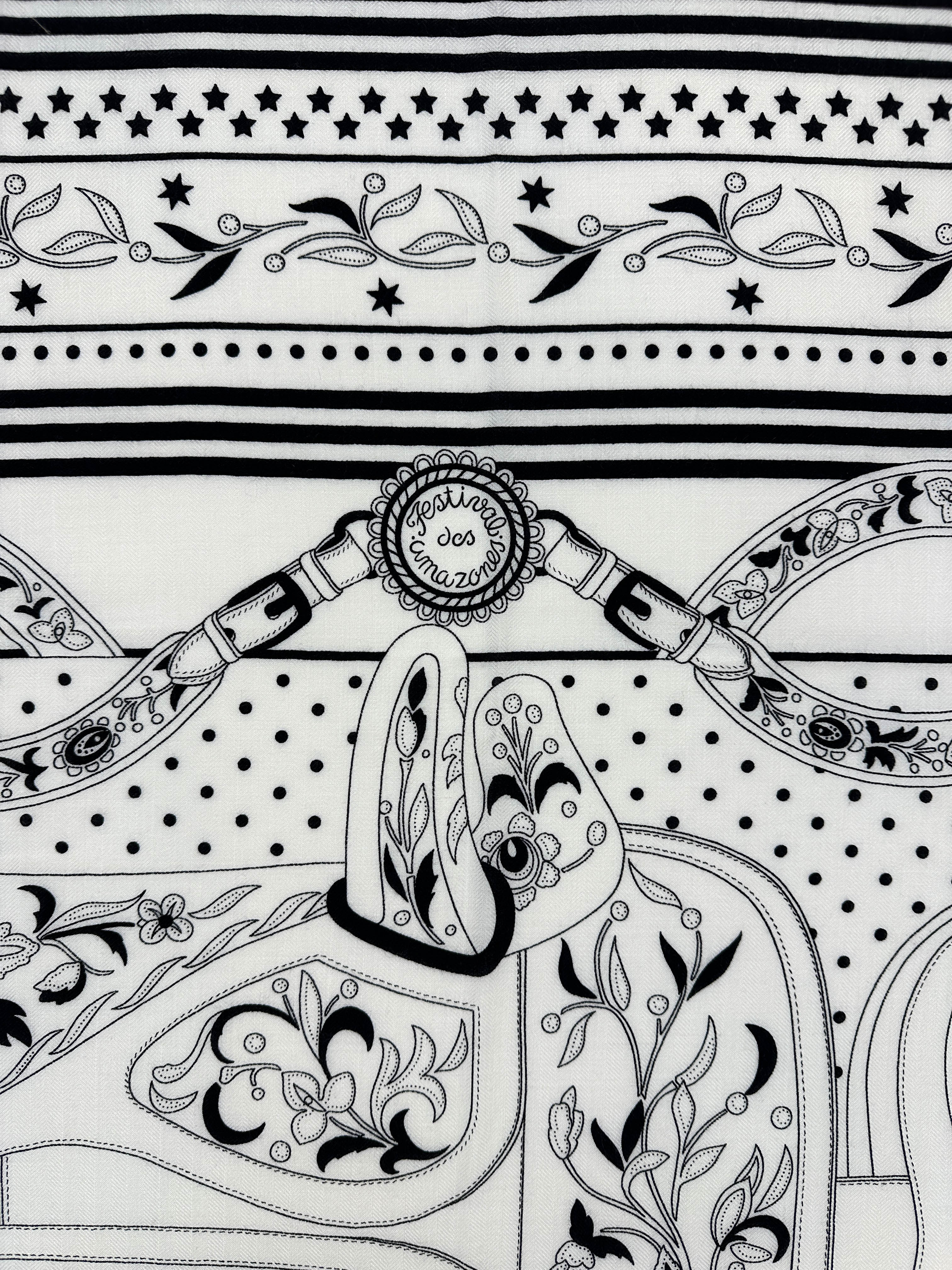 Hermès Festival des Amazones Bandana Cashmere Silk 140