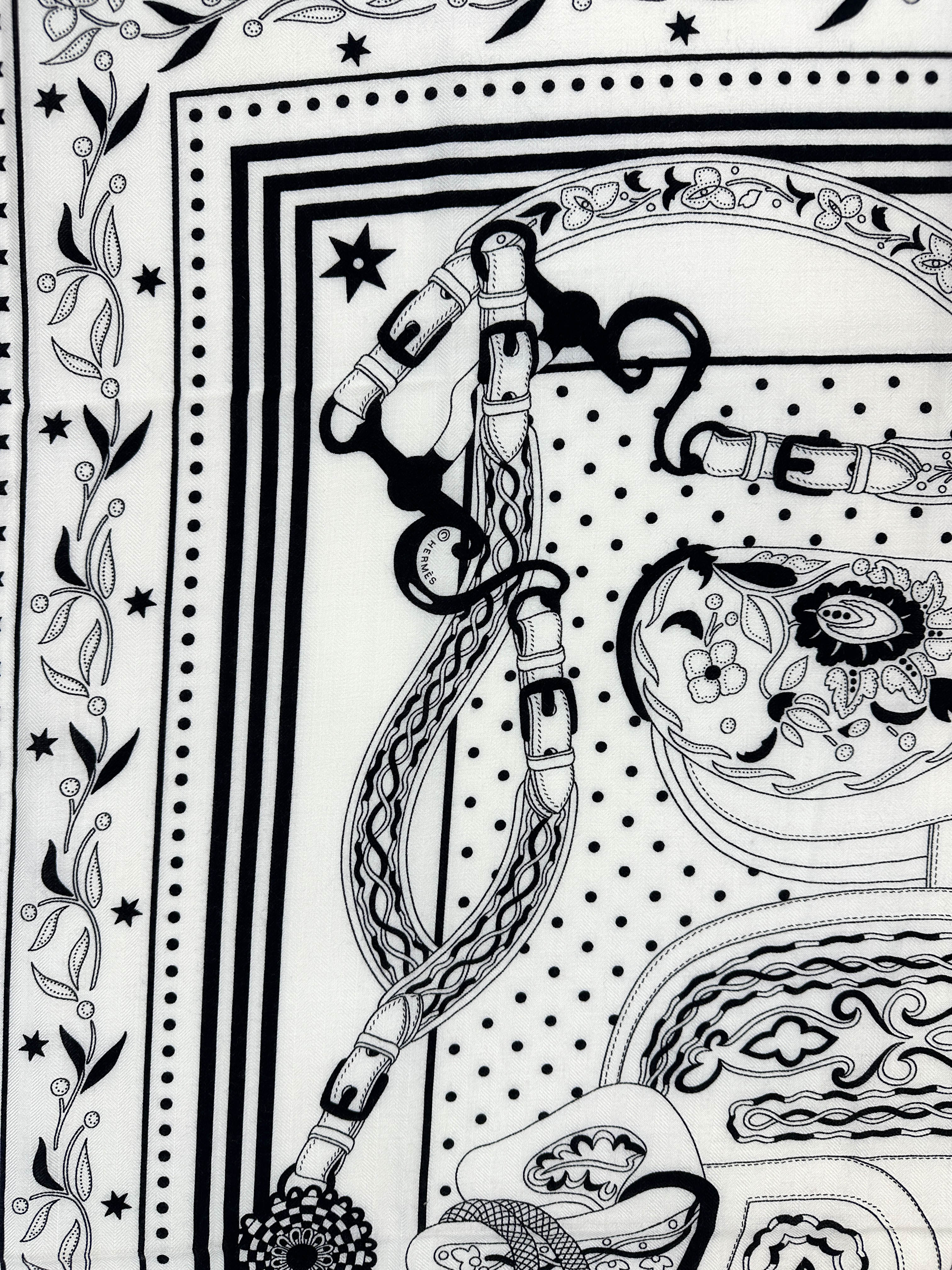 Hermès Festival des Amazones Bandana Cashmere Silk 140