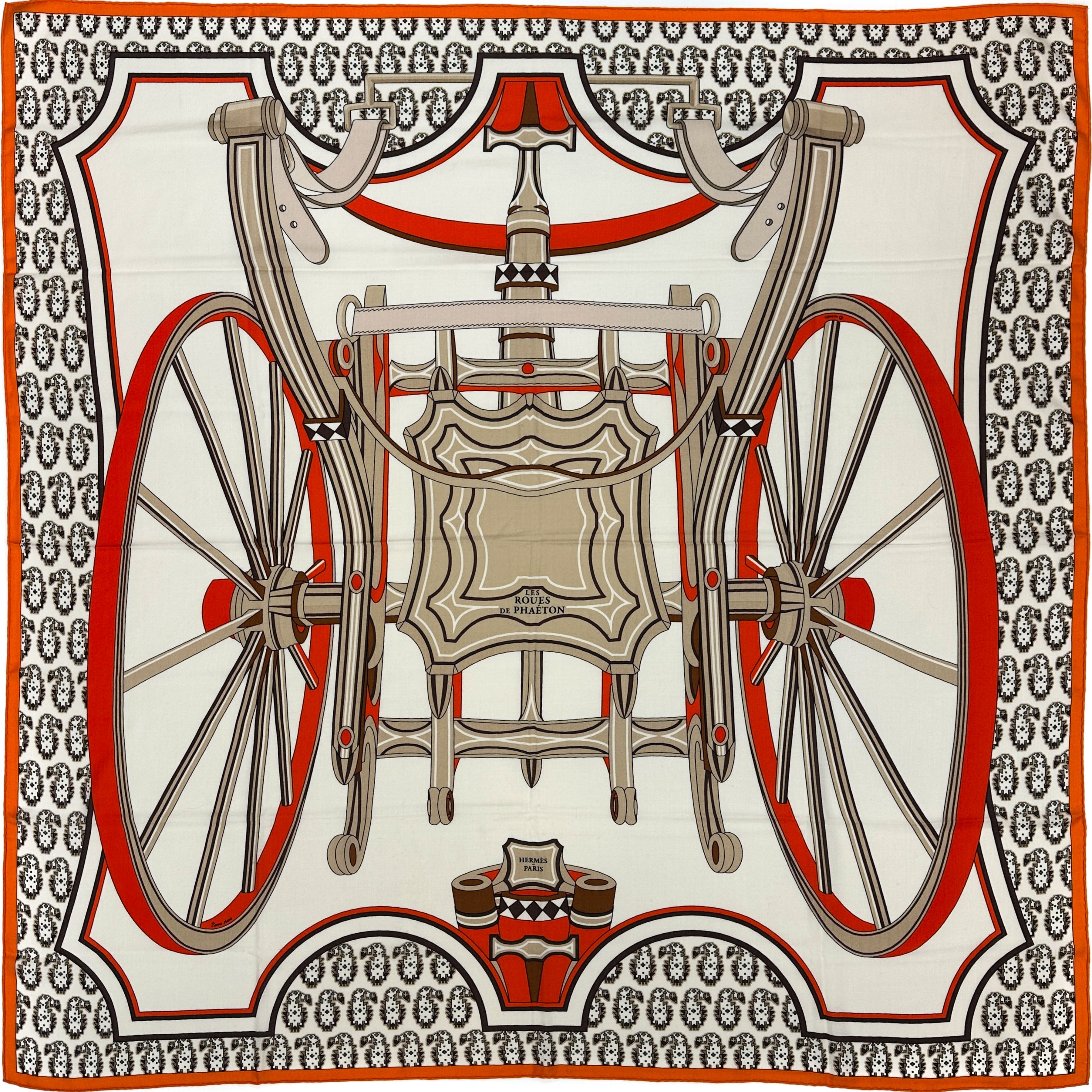 Hermès Les Roues de Phaéton Cashmere Silk 140
