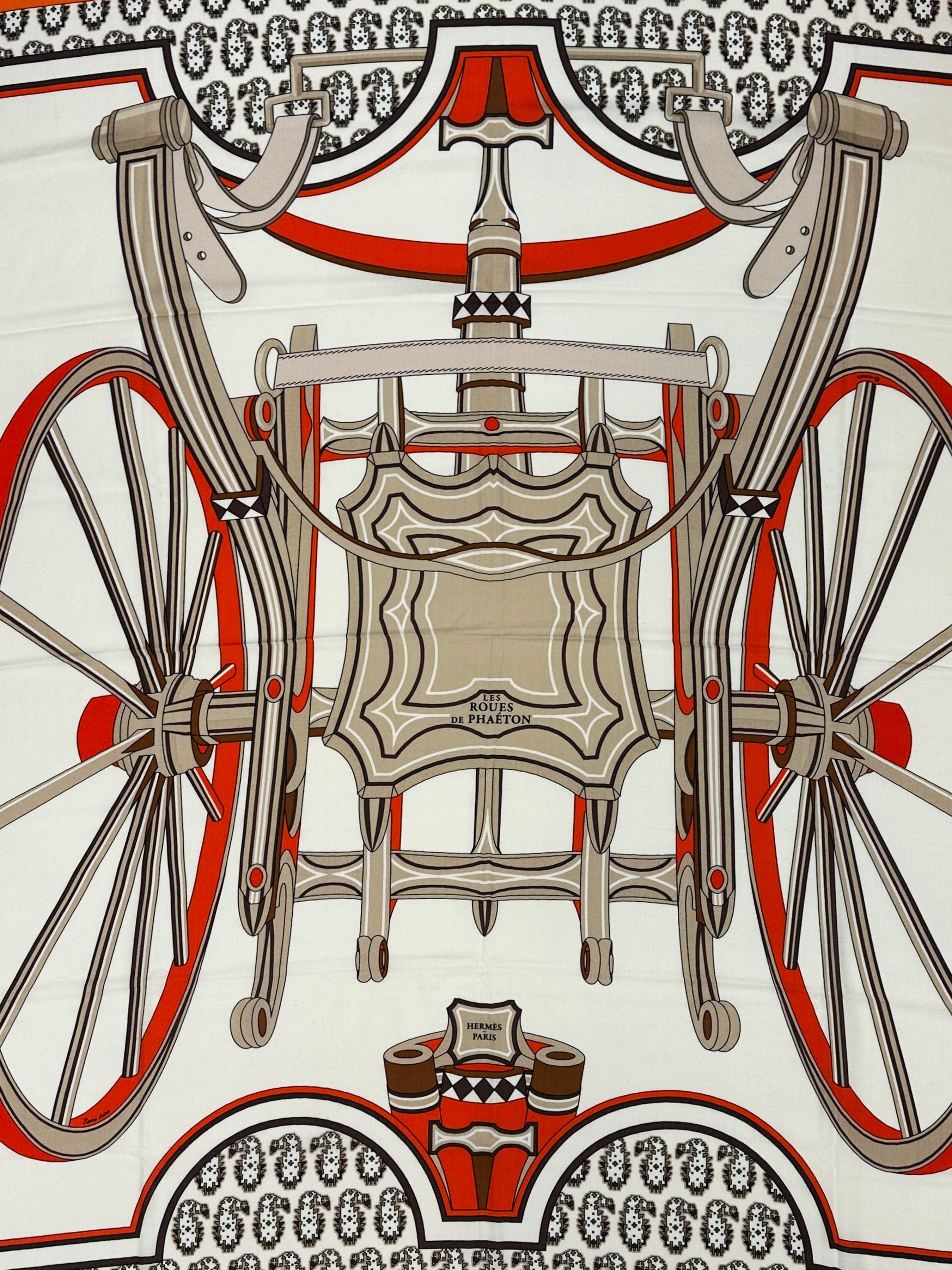 Hermès Les Roues de Phaéton Cashmere Silk 140