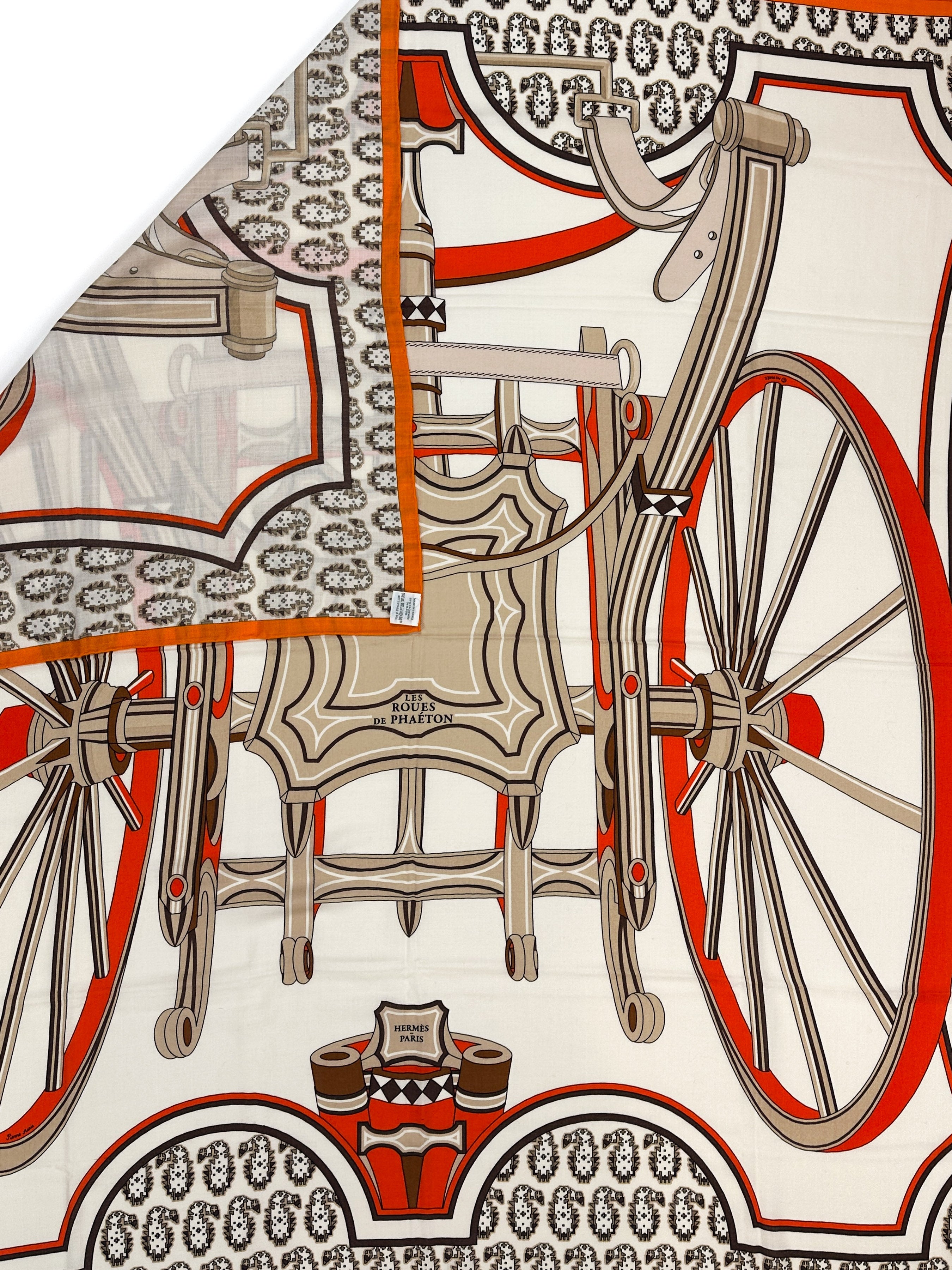 Hermès Les Roues de Phaéton Cashmere Silk 140