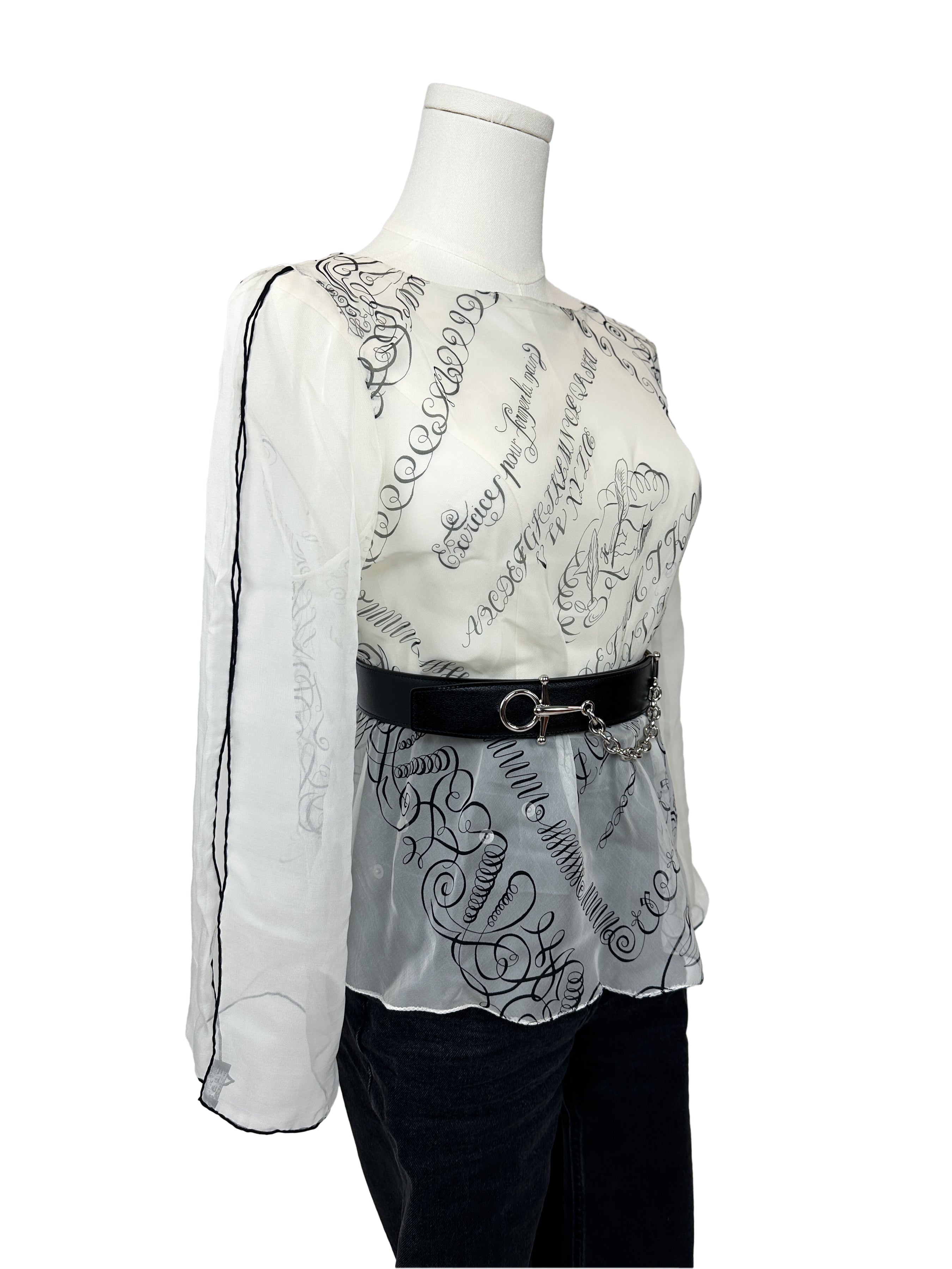 Hermès L'Art d'Ecrire Mousseline Top