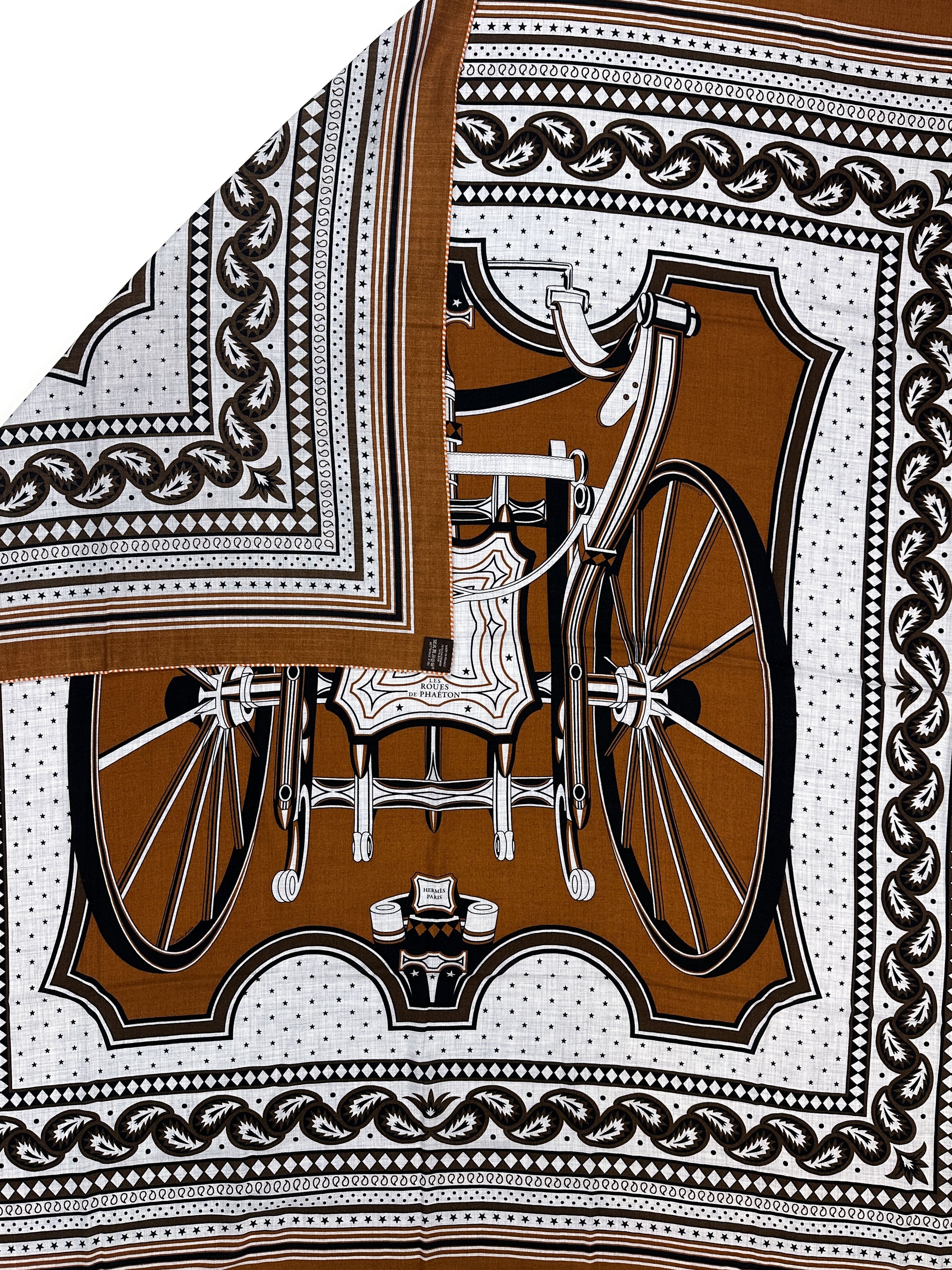 Hermès Les Roues de Phaéton Bandana Cashmere Silk 140