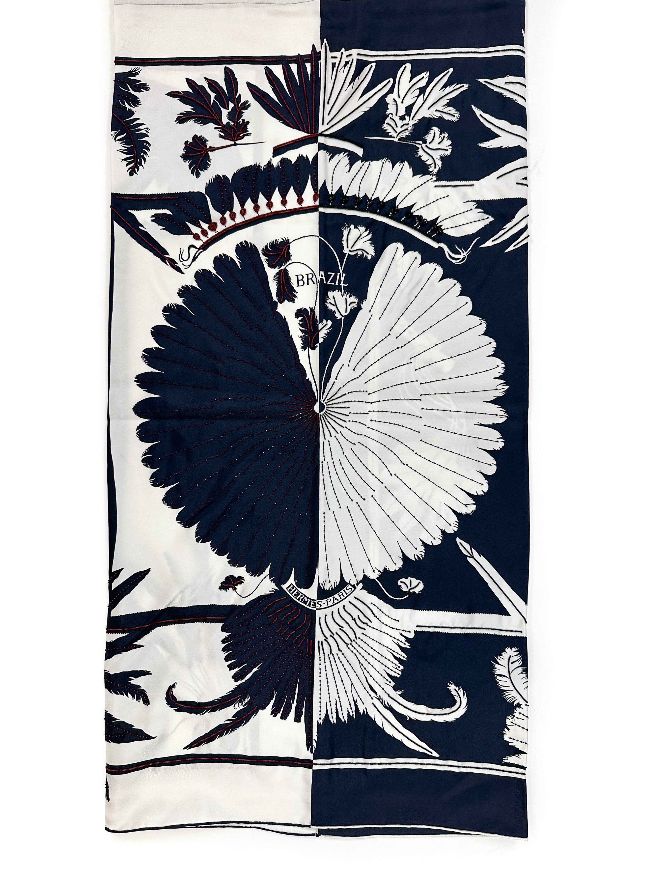 Hermès Brazil & Brandebourg Tatouages Precieux Exceptional Beaded Shawl
