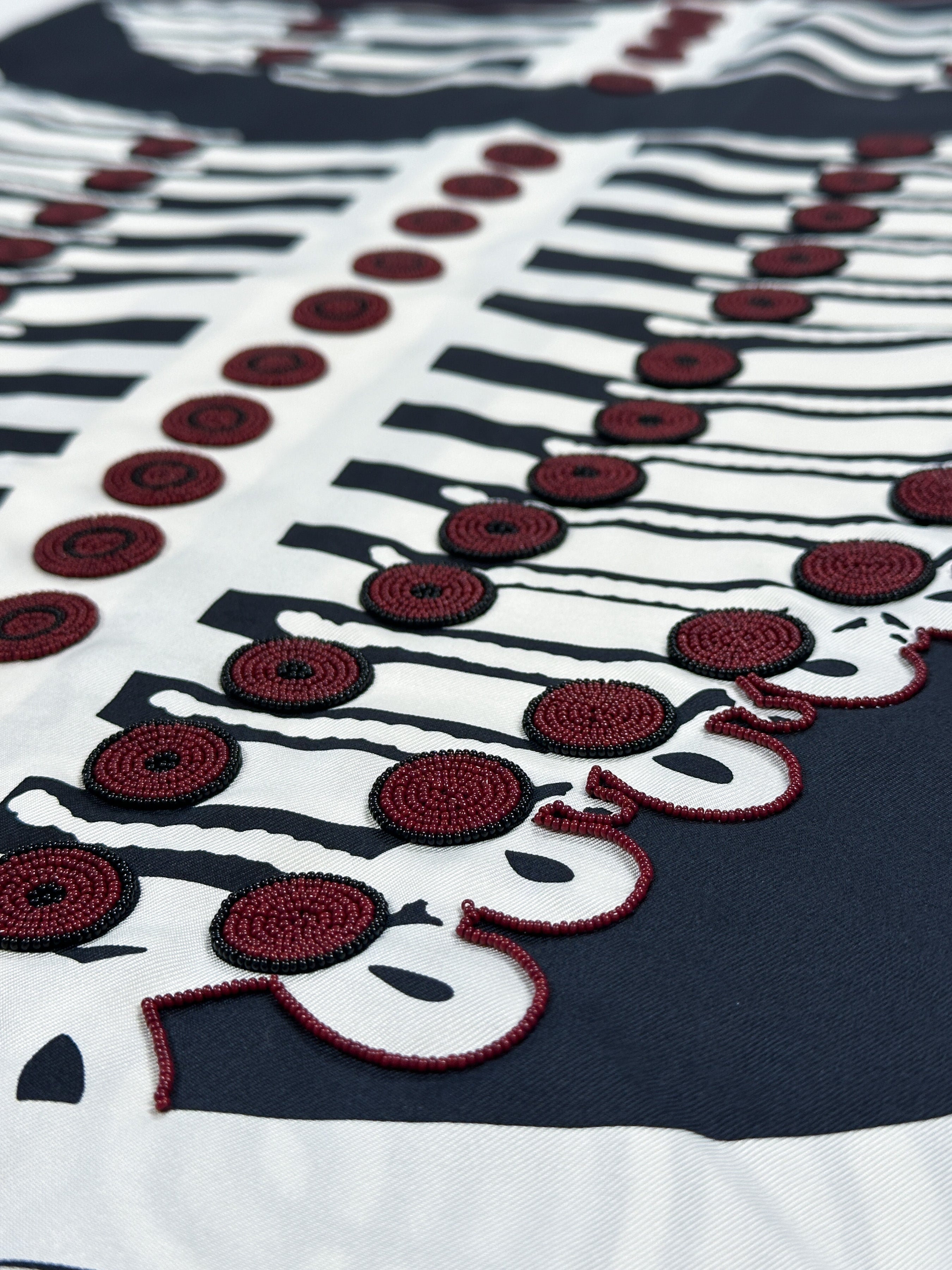 Hermès Brazil & Brandebourg Tatouages Precieux Exceptional Beaded Shawl