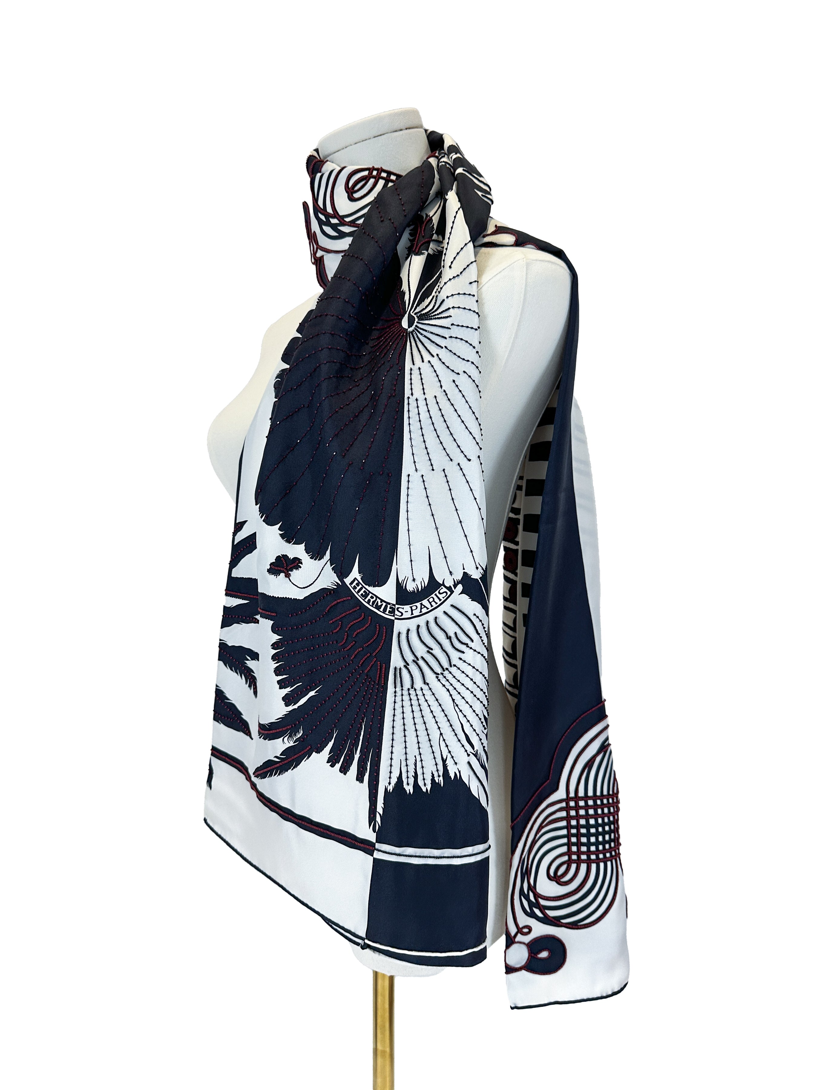Hermès Brazil & Brandebourg Tatouages Precieux Exceptional Beaded Shawl
