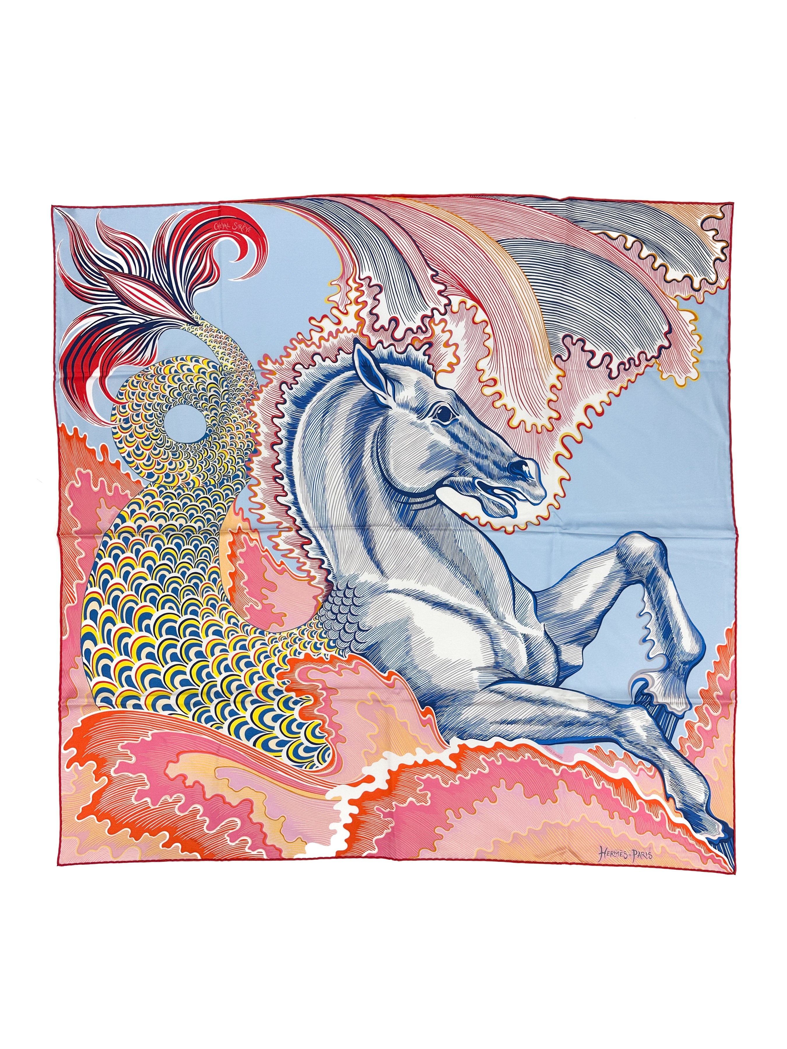Hermès Cheval Sirene Double Face 90