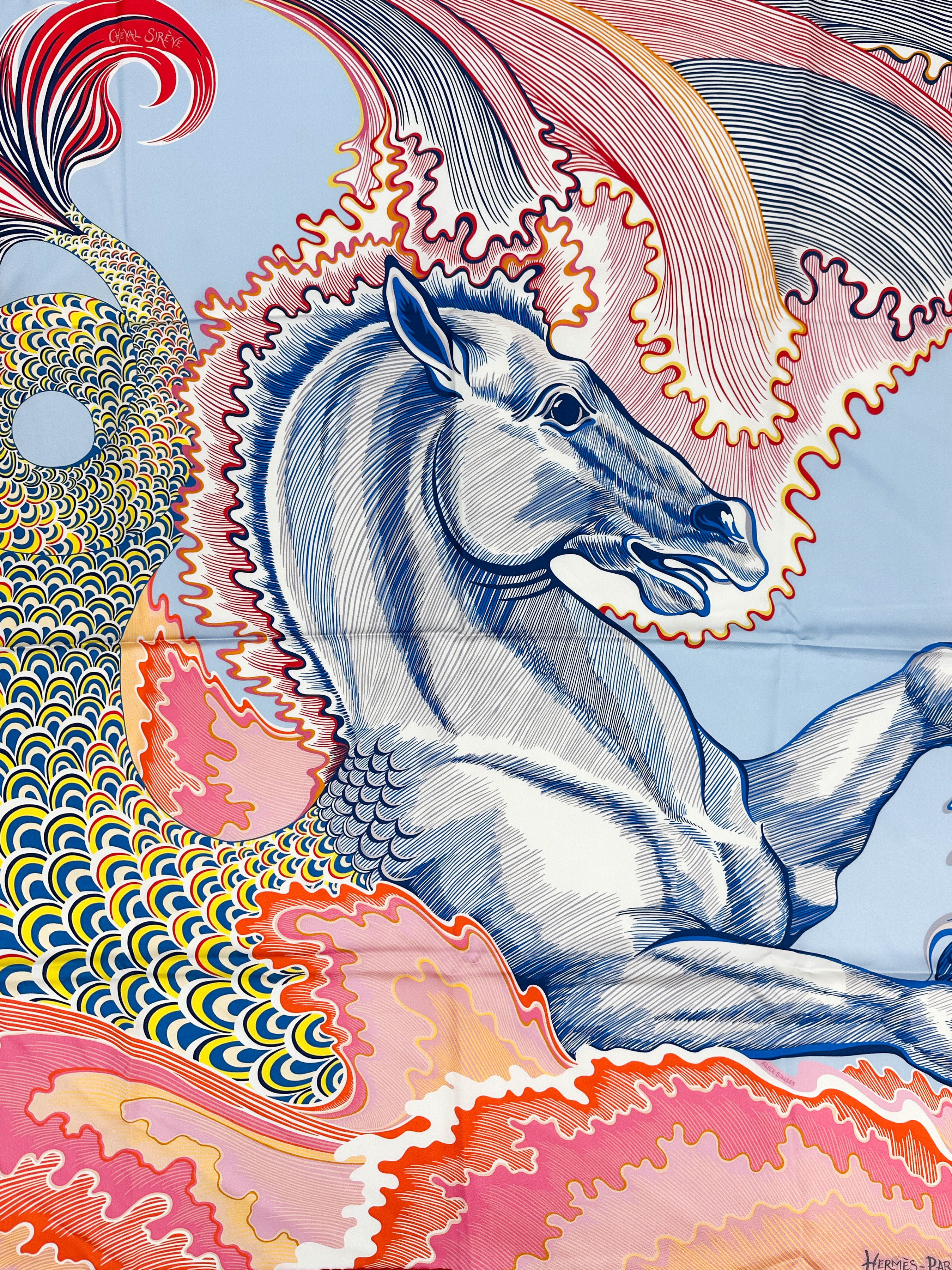 Hermès Cheval Sirene Double Face 90