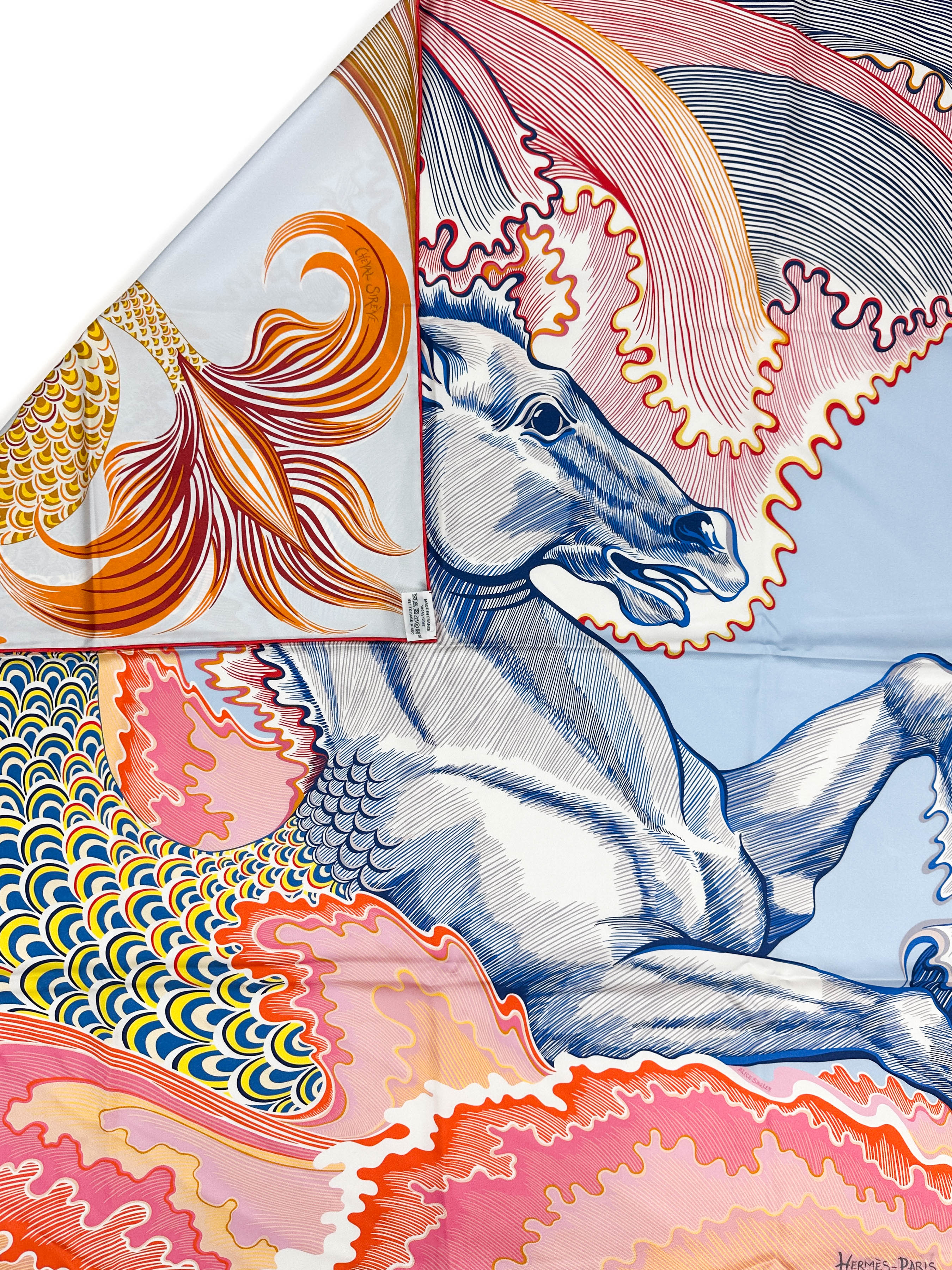 Hermès Cheval Sirene Double Face 90