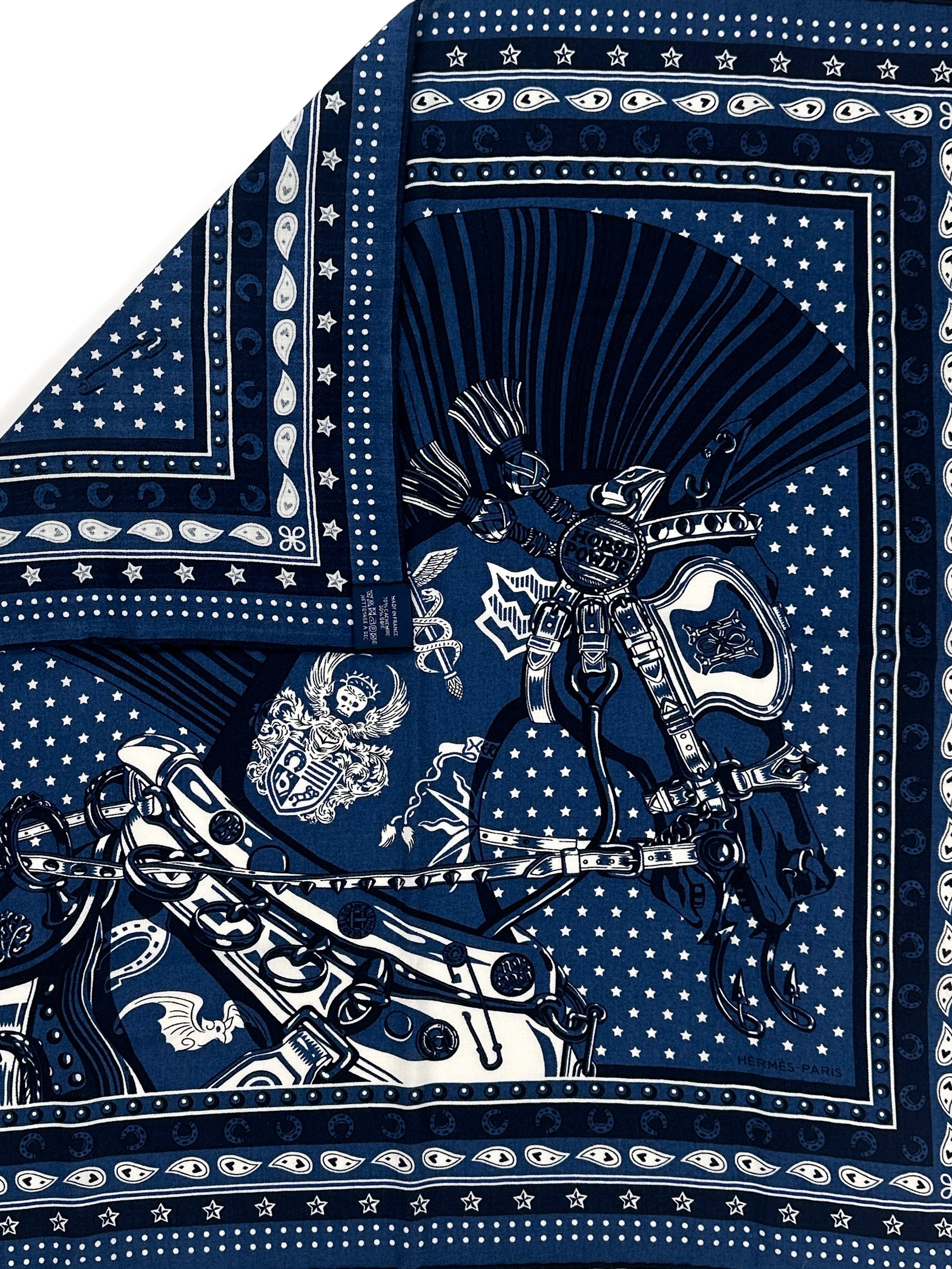 Hermès Cheval Punk Bandana Cashmere Silk 65