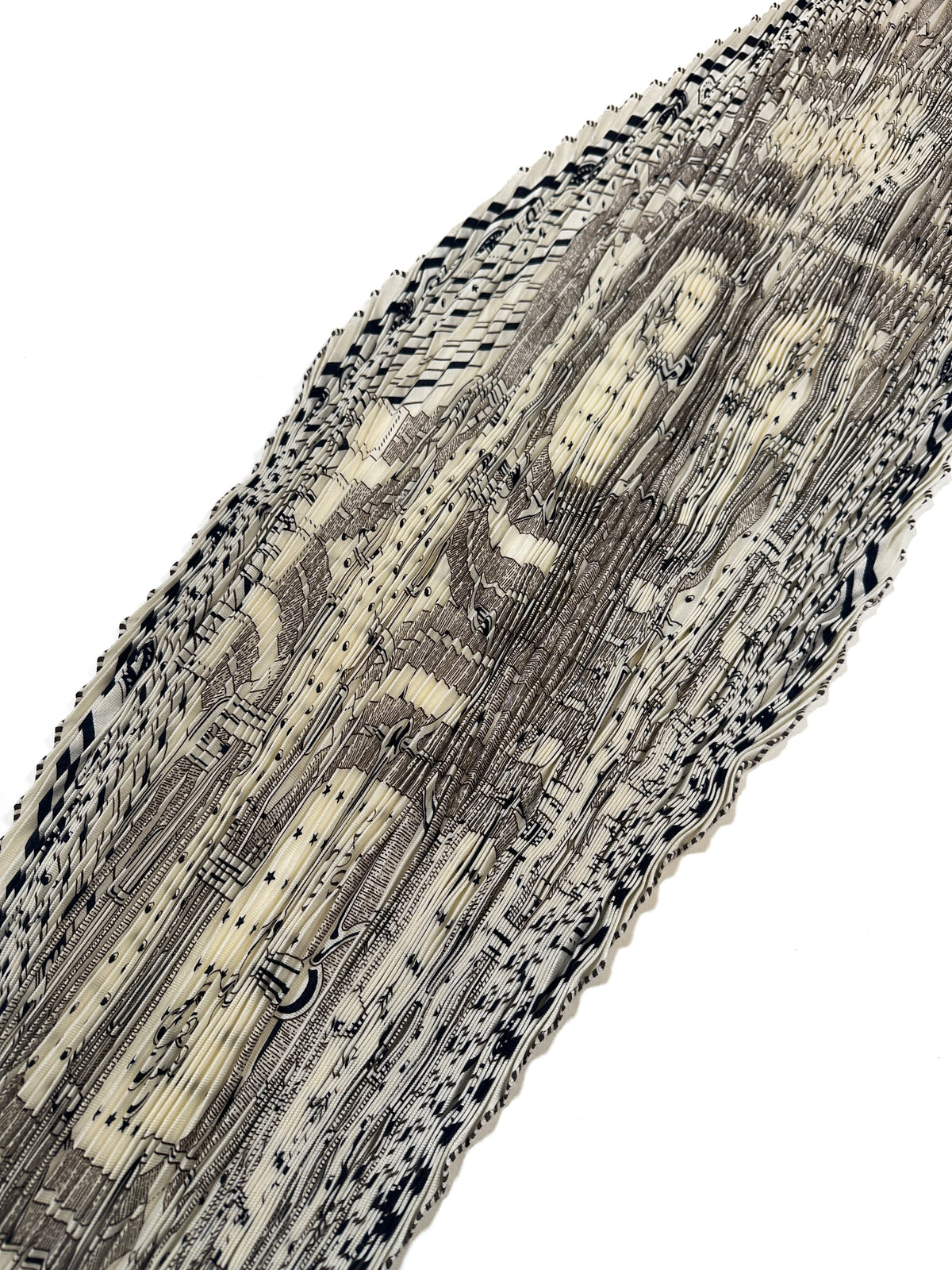 Hermès Mors à Jouets Bandana Cashmere Silk Plissé 140